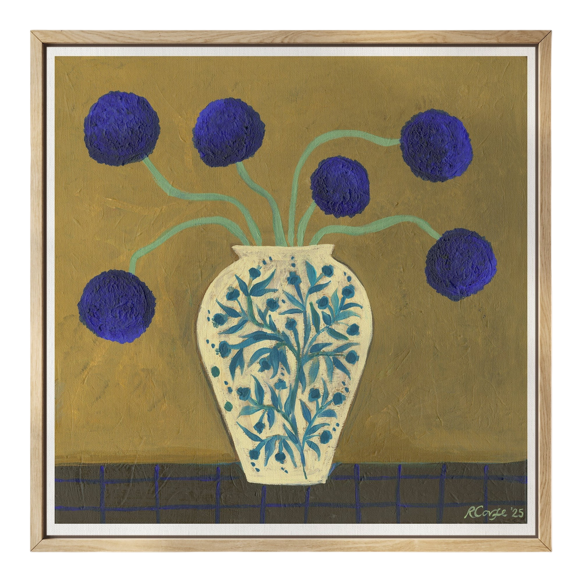 Blue Allium Vase Art Print