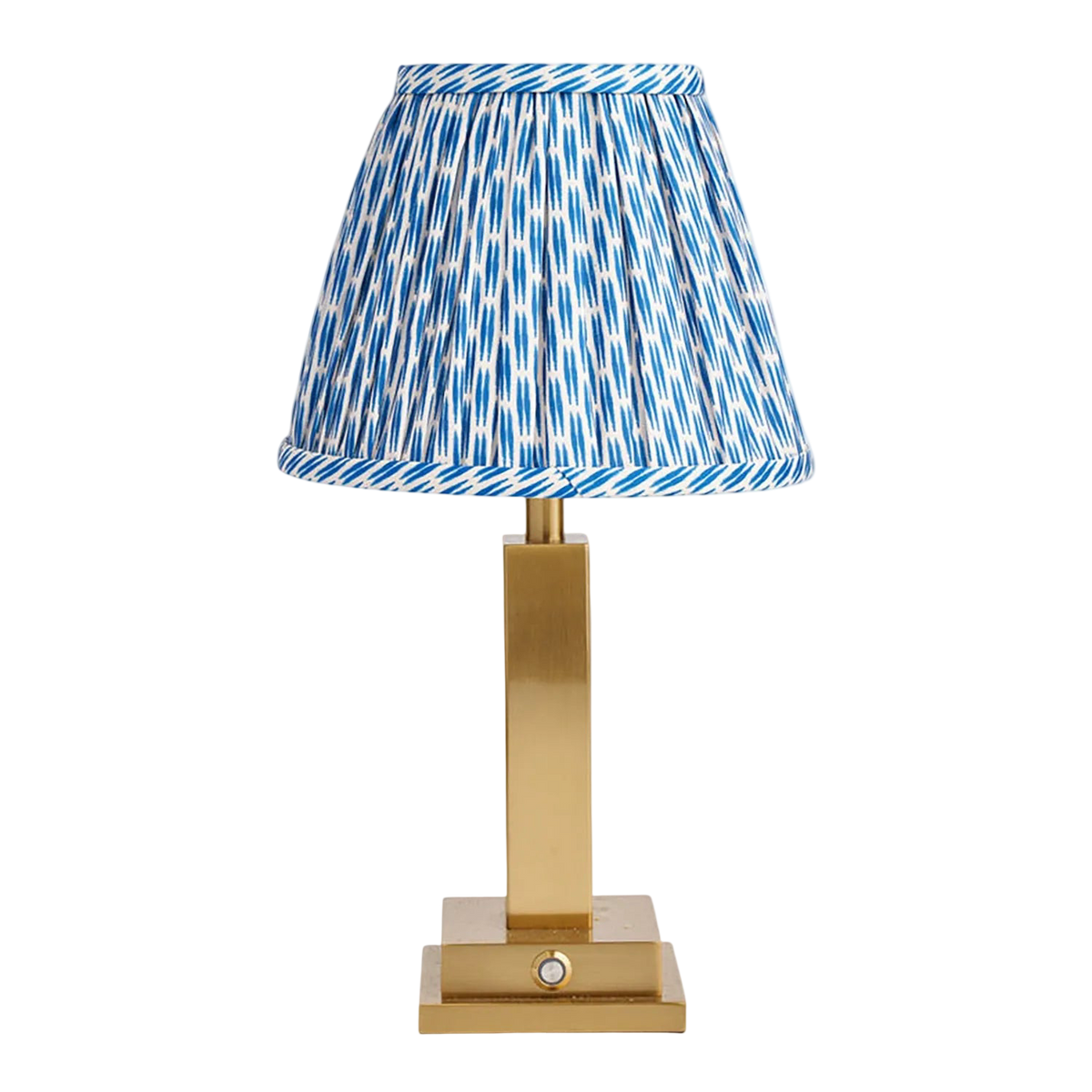 Allegra Rechargeable Table Lamp with Blue Patola Lampshade