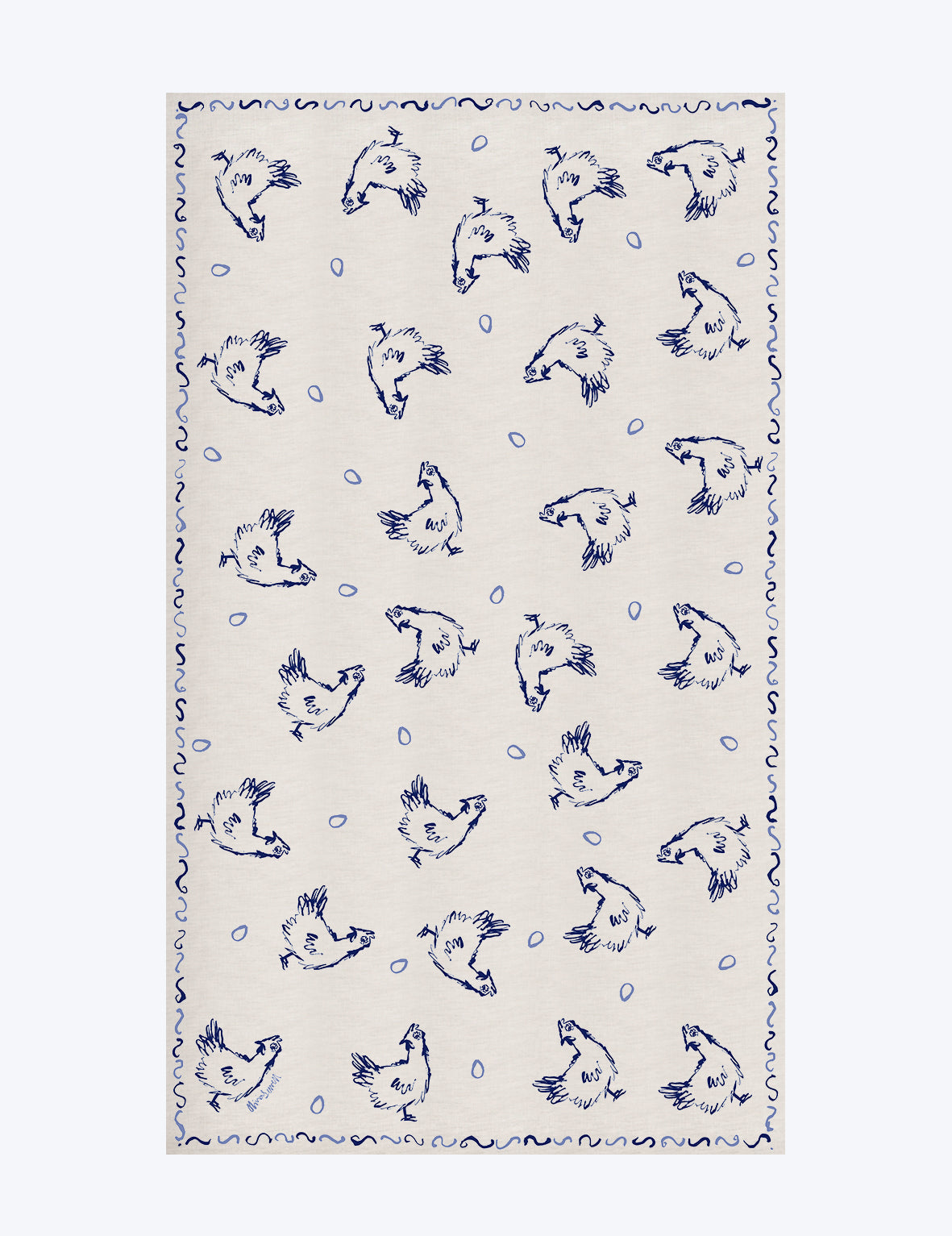 Hens & Eggs Linen Tablecloth
