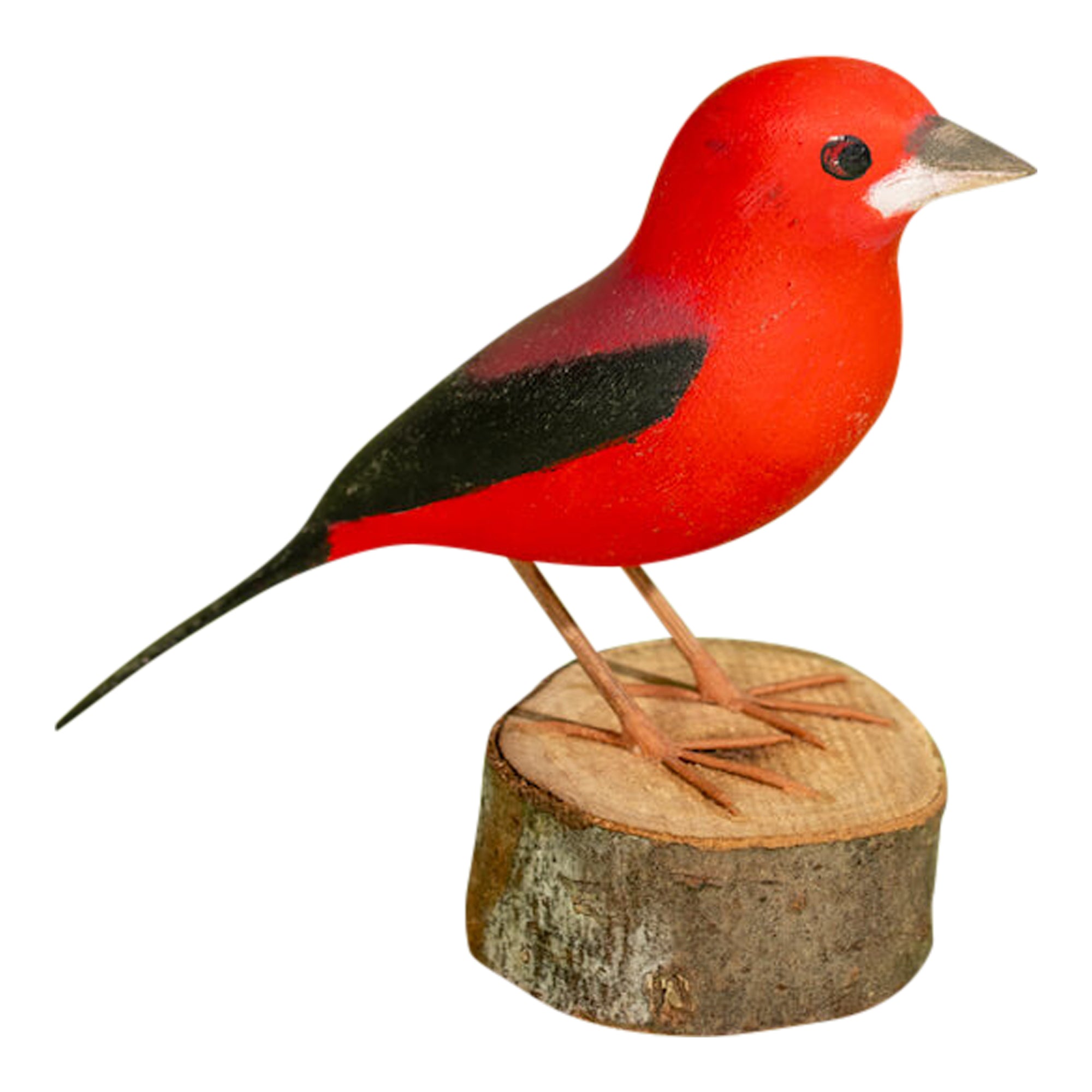 Tiê-sangue Hand-carved Brazilian Bird Ornament