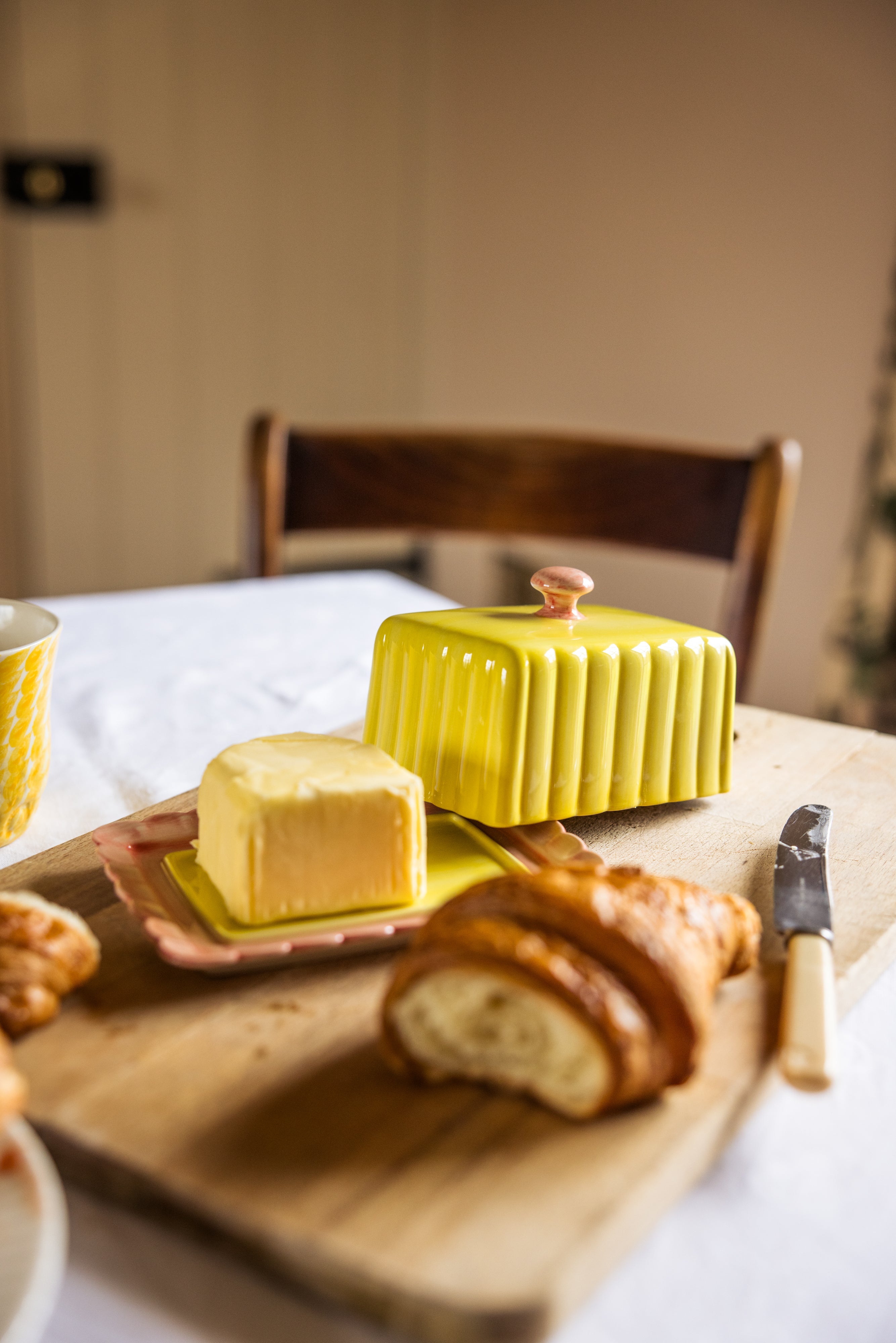 Butter Dish | Yellow & Pink