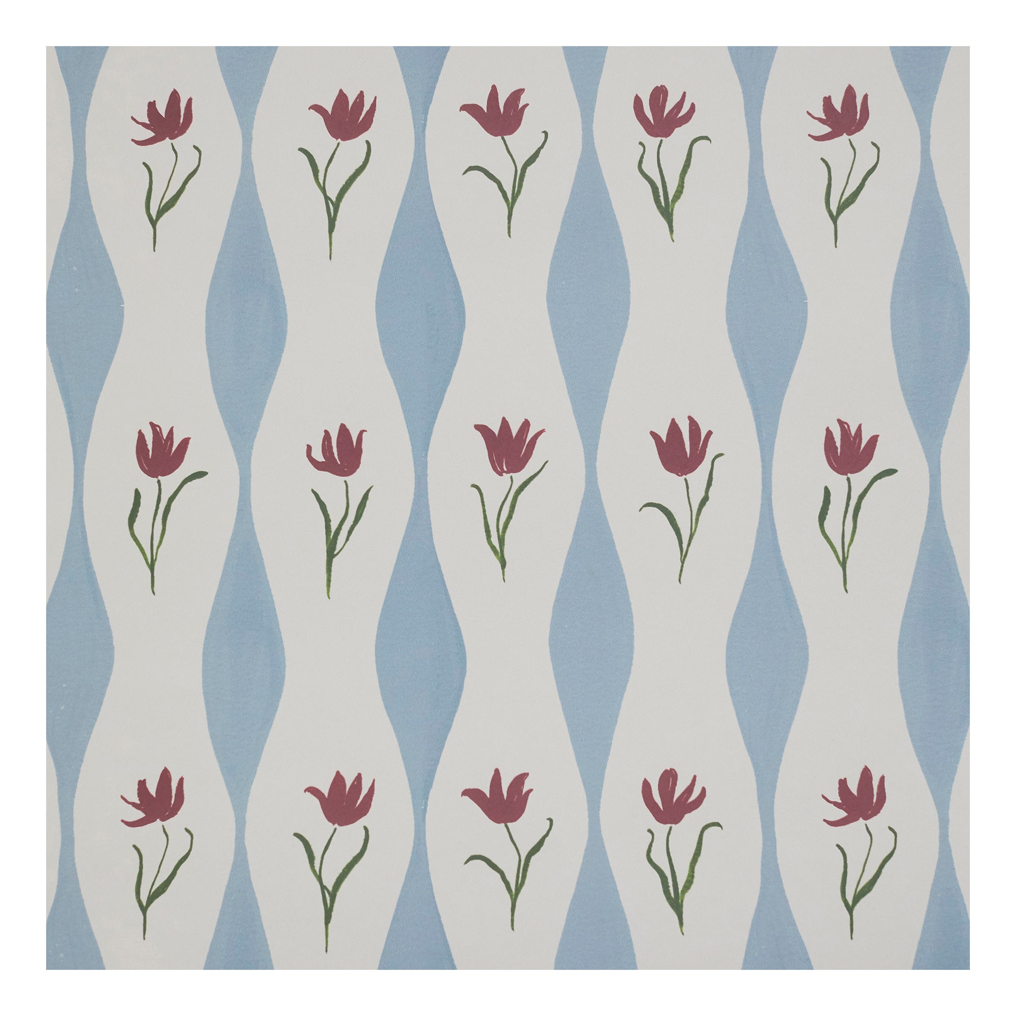 Tulip Wave linen, sky