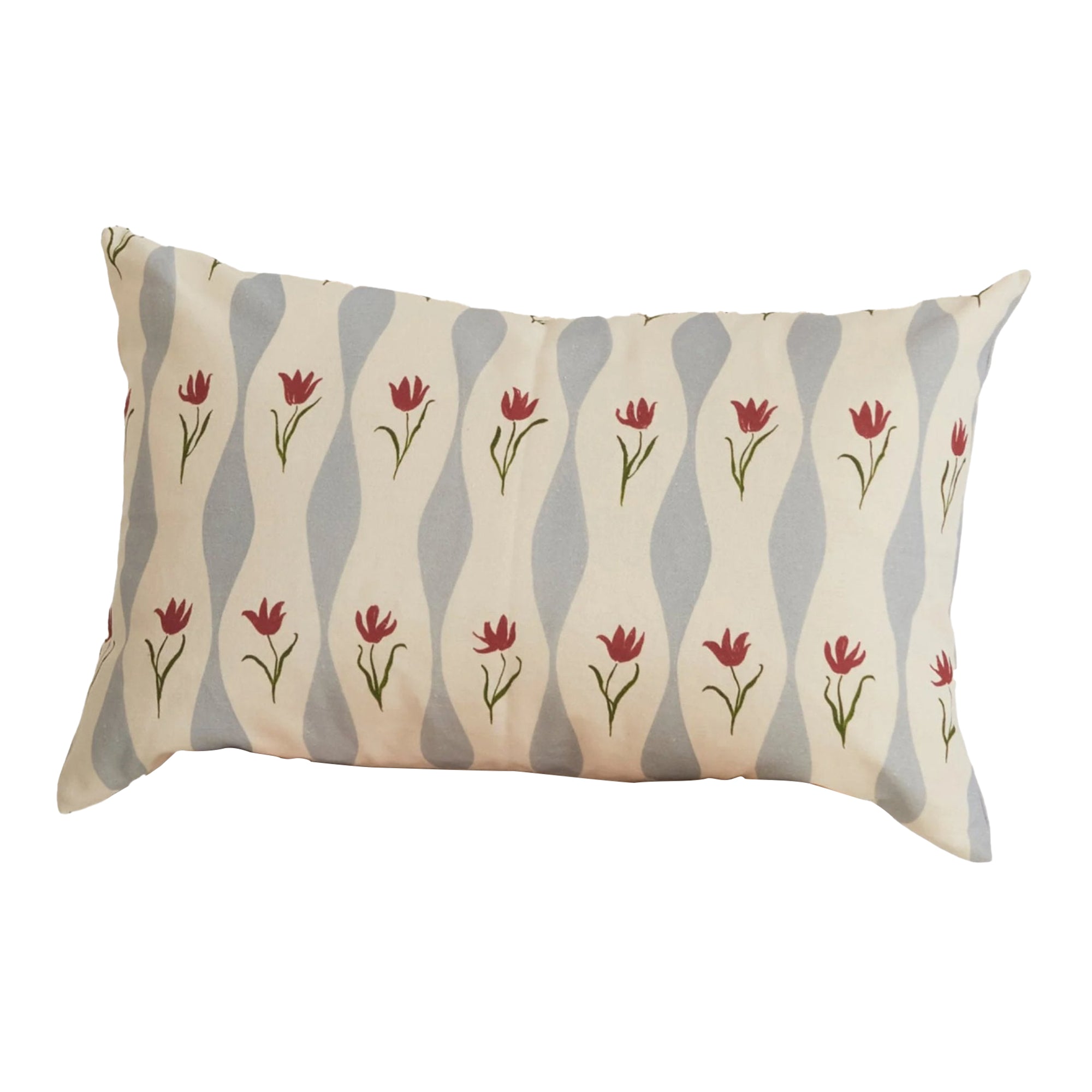 Tulip Wave, rectangular cushion (sky)