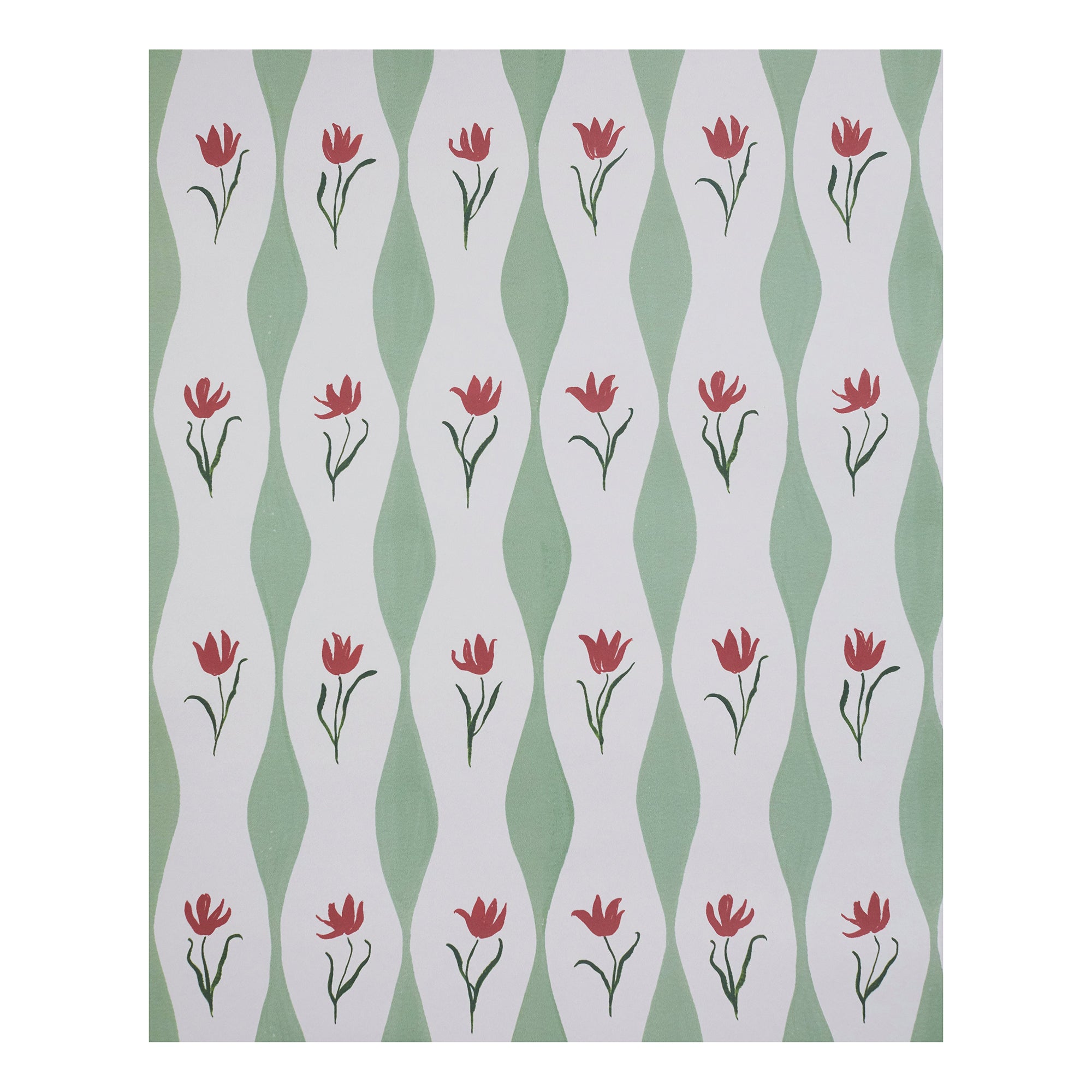 Tulip Wave wallpaper, pistachio