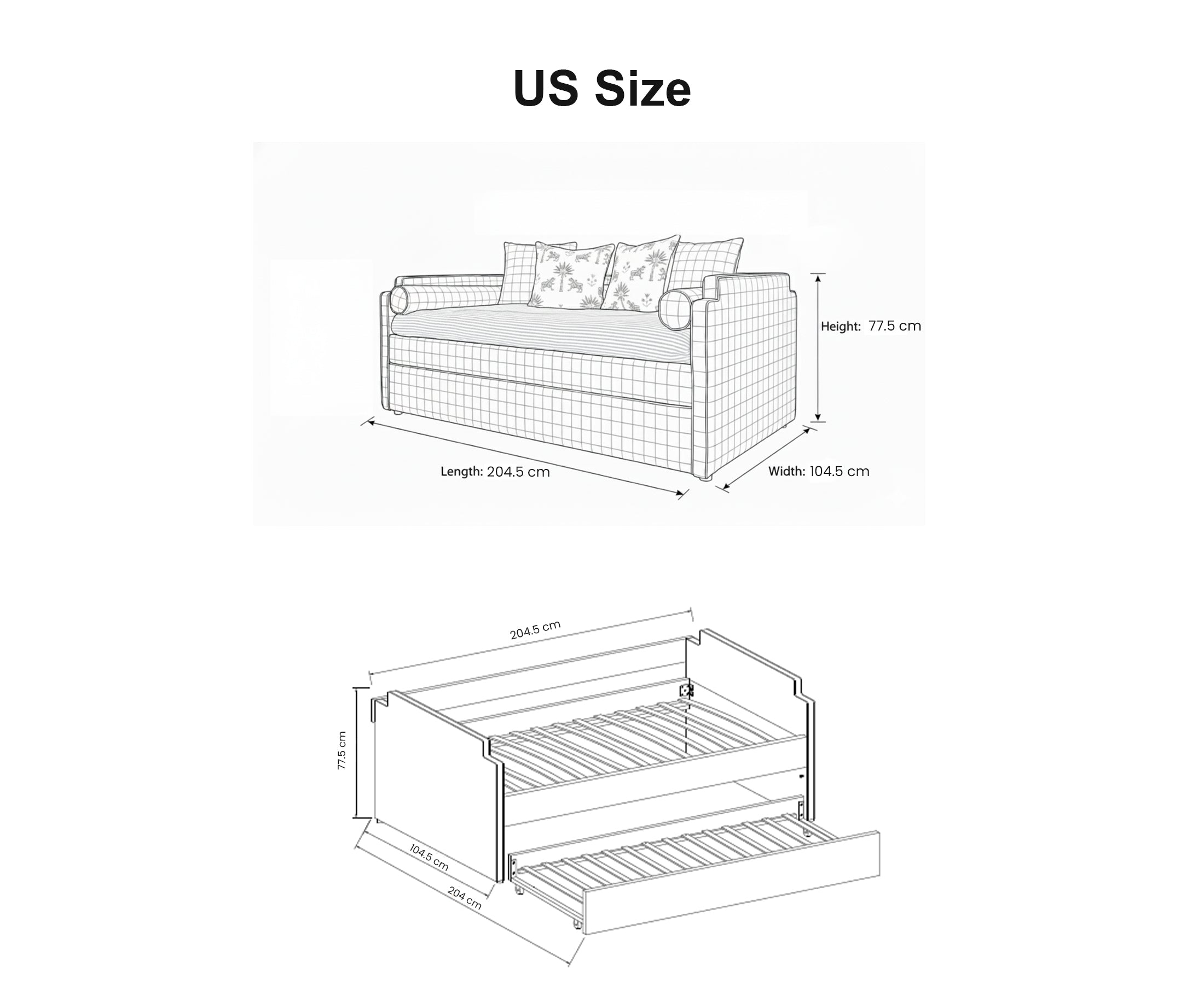 The Posie Upholstered Pink Gingham Children's Bed