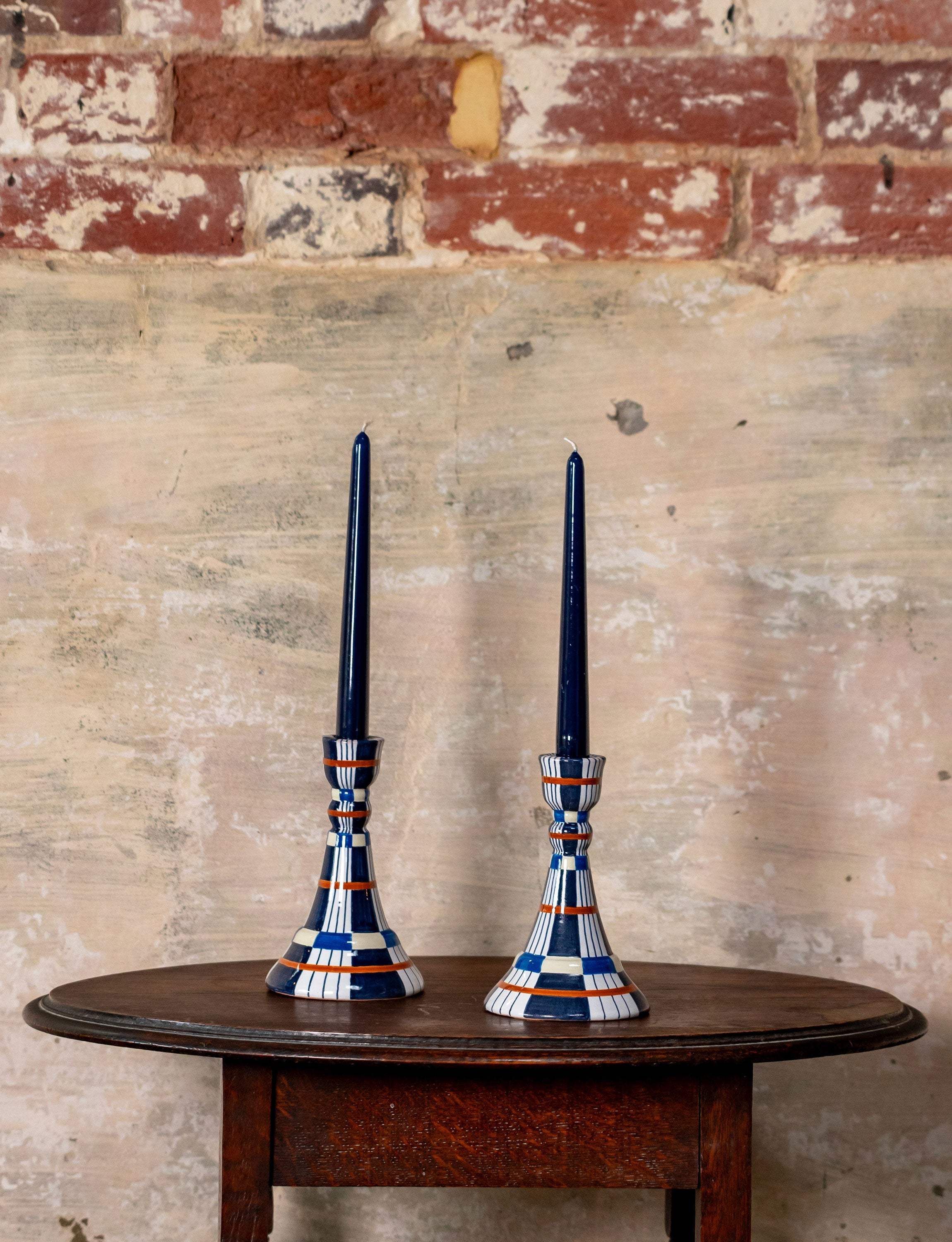 Kente Candlestick, Indigo