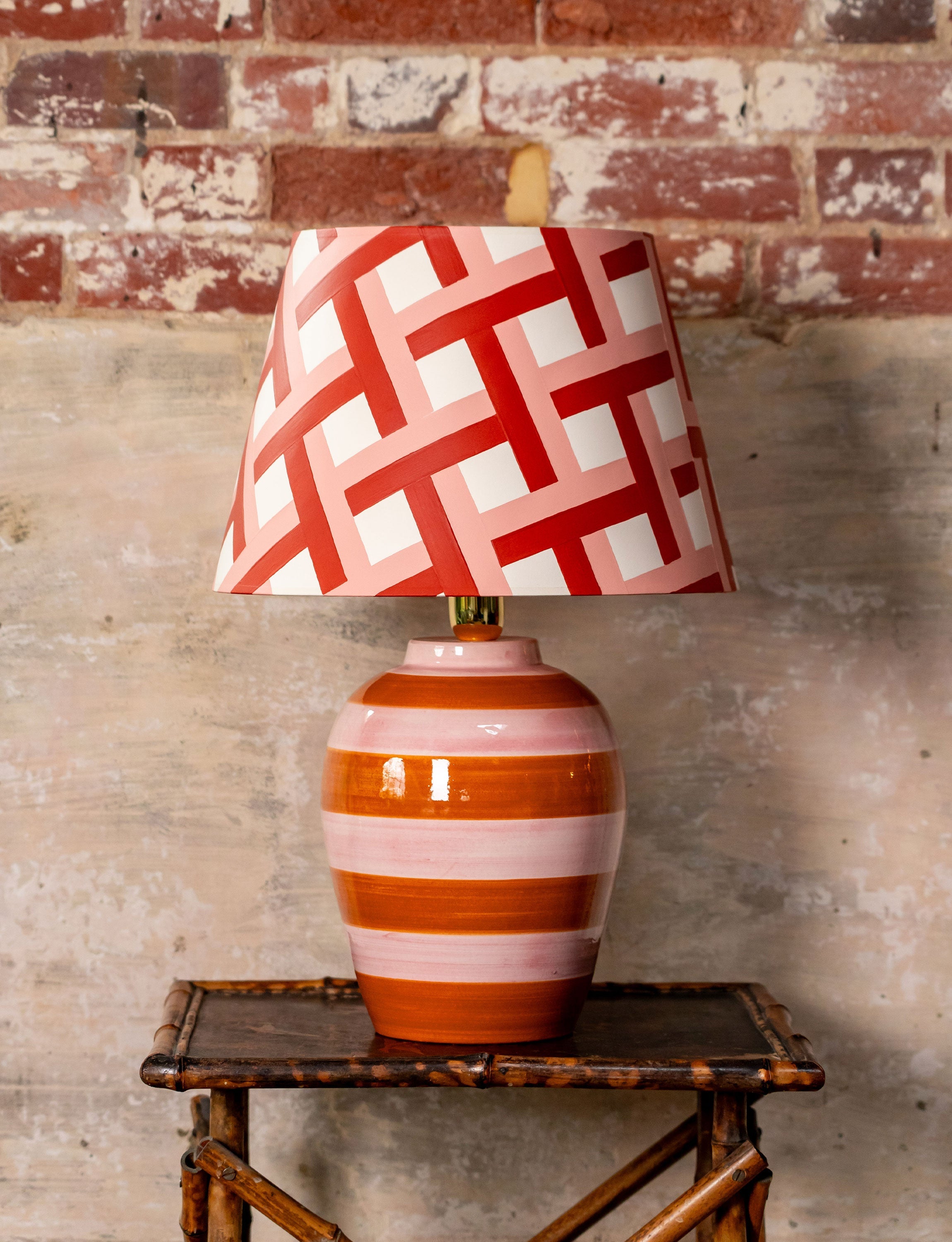 Stripe Lamp, Pink & Orange