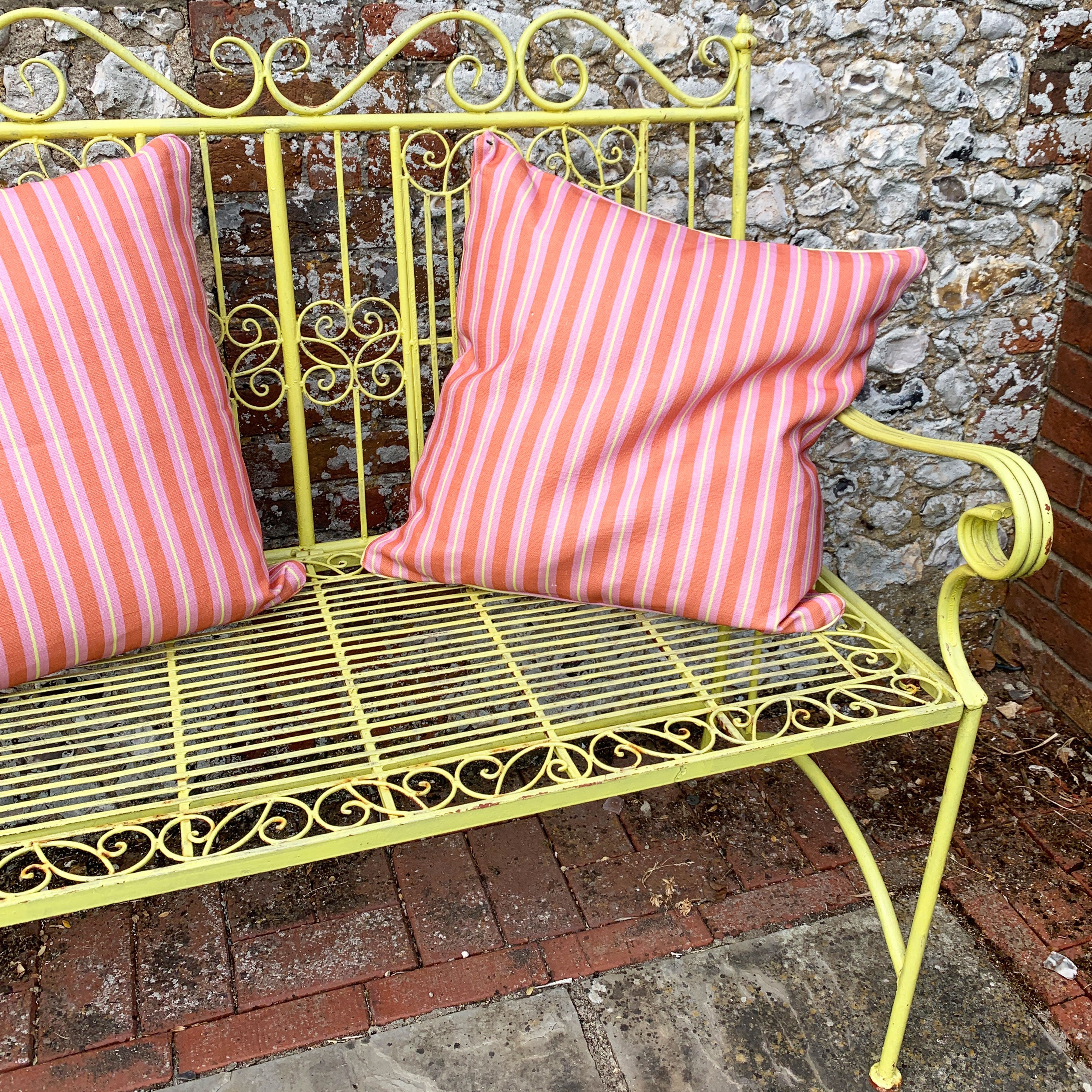 Stripe Cushion, Pink & Orange