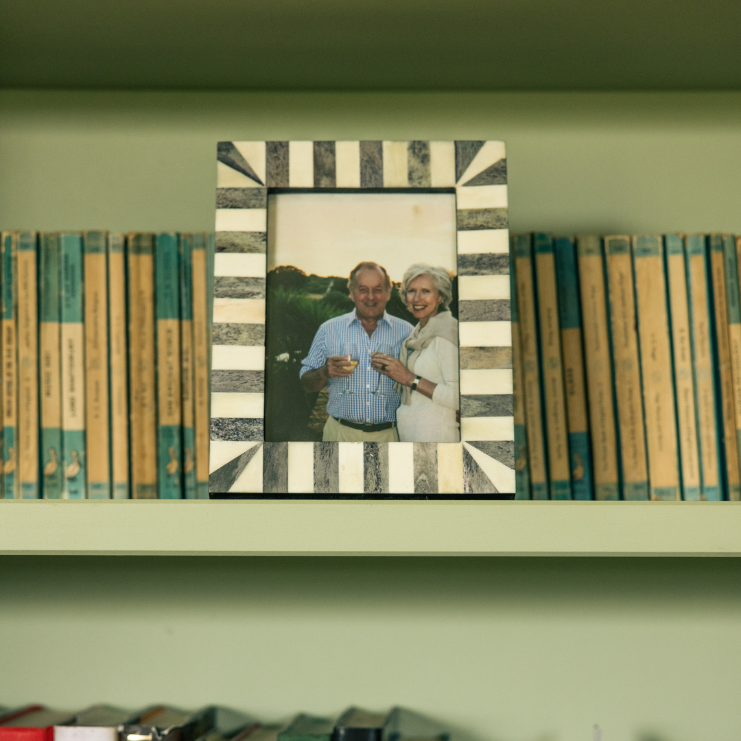 Small Photo frame | Grey & White | Striped