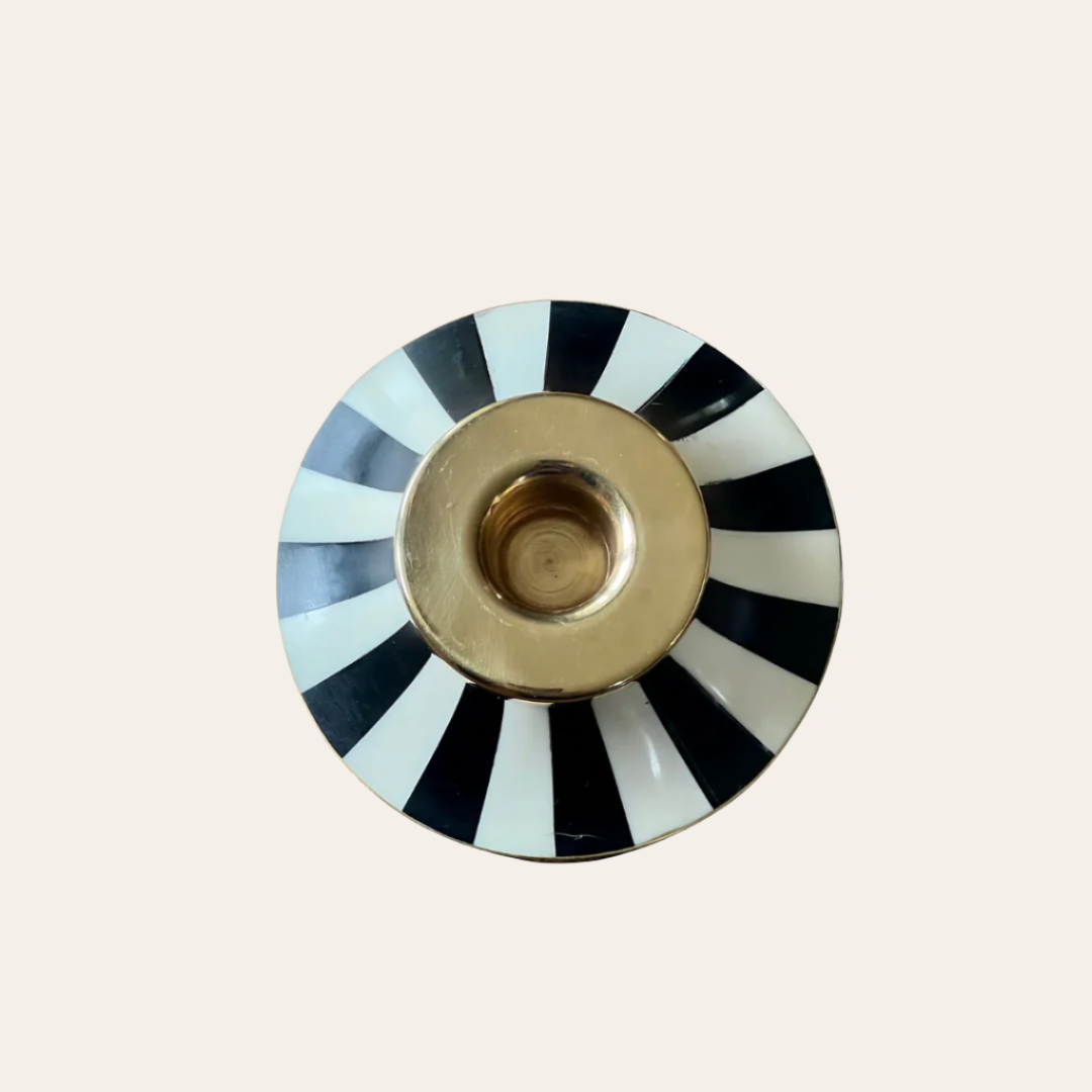 Circus Candleholder | Black | Striped