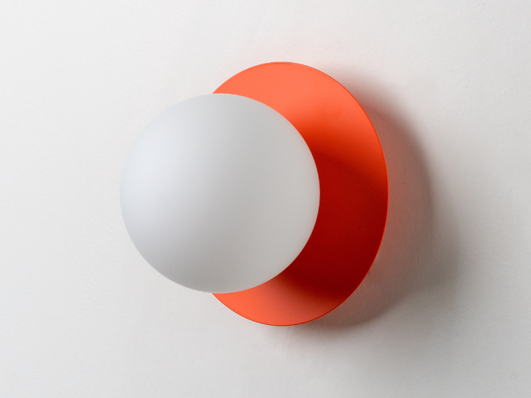 Peel orange opal disk wall light