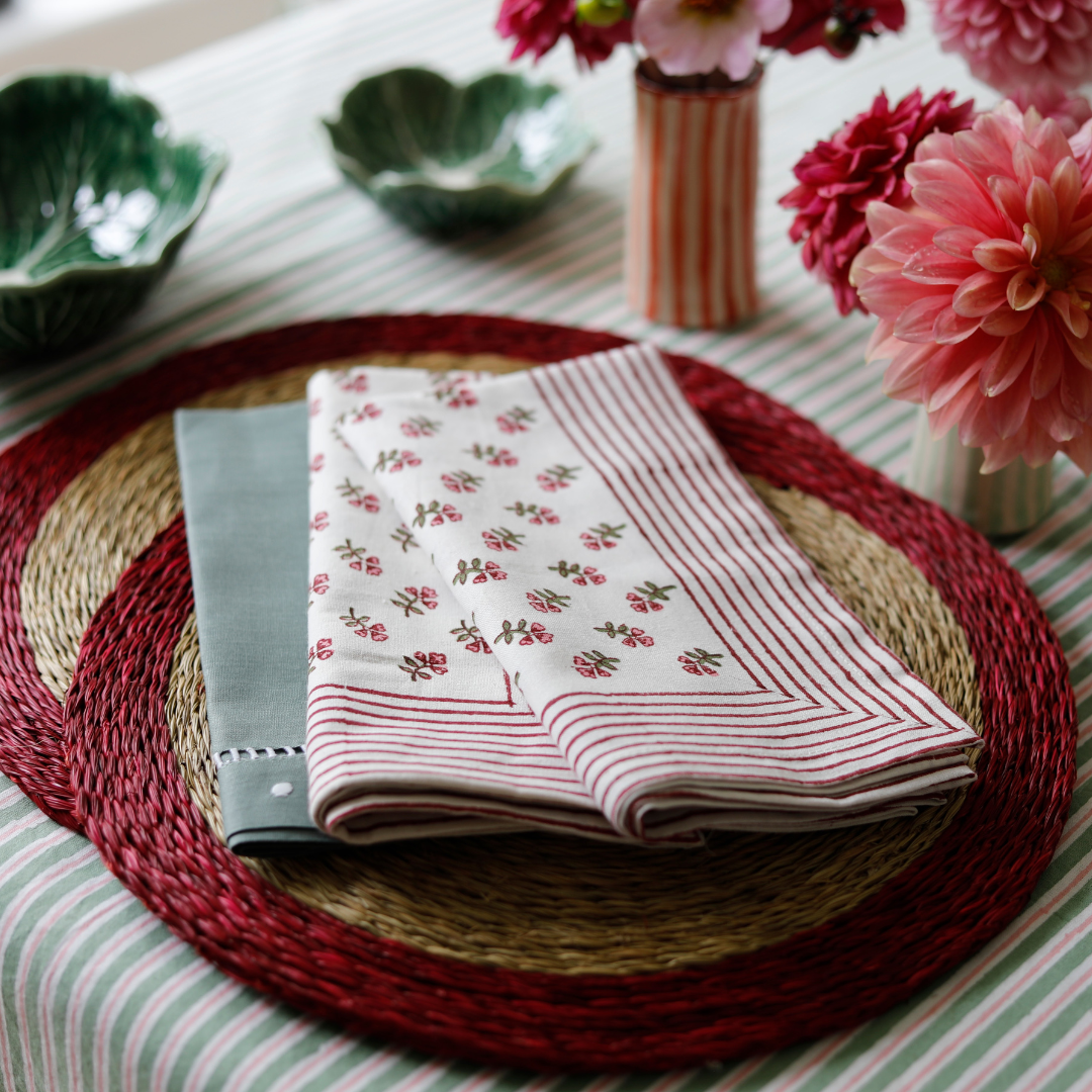 Pink Ditsy Napkin - Set of 4