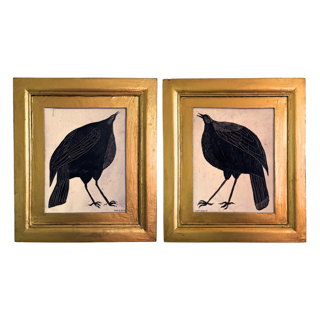 Pair of Lovebirds in Vintage Frame