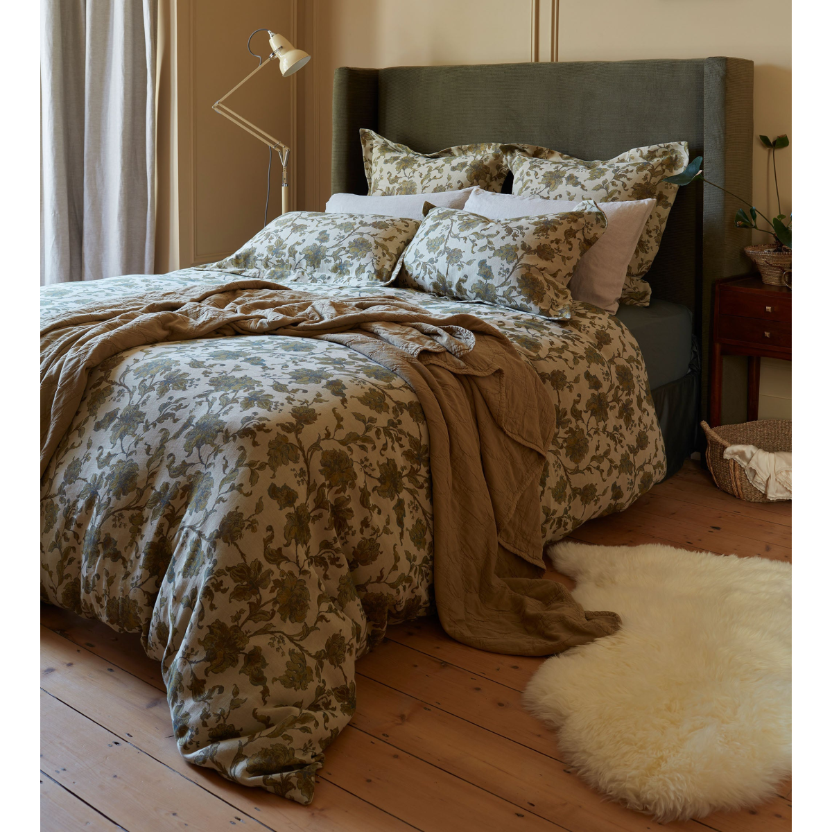 Rosie Floral Jacquard 100% Cotton Duvet Cover