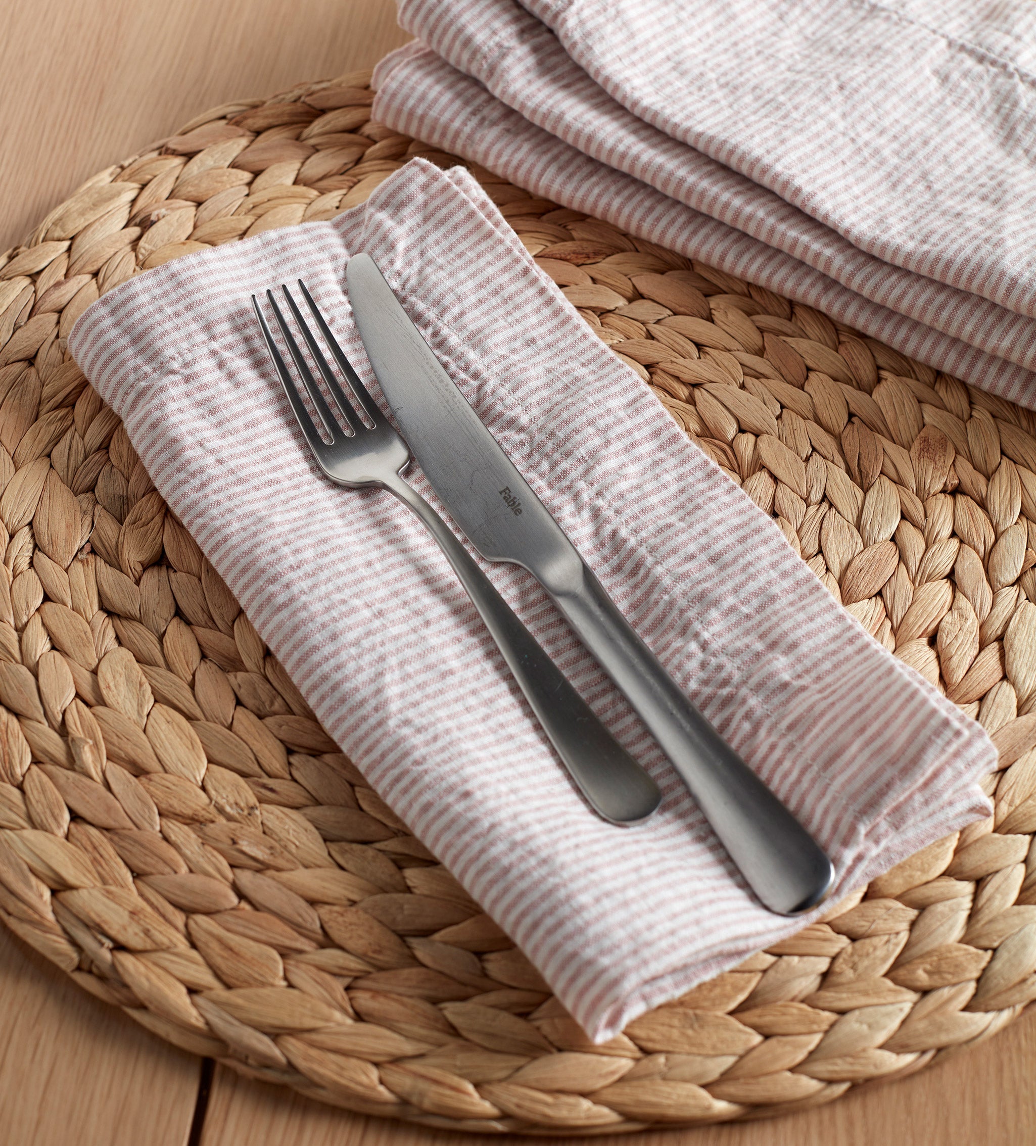 Vintage Rose Sid Stripe 100% Linen Napkins - Set of 4