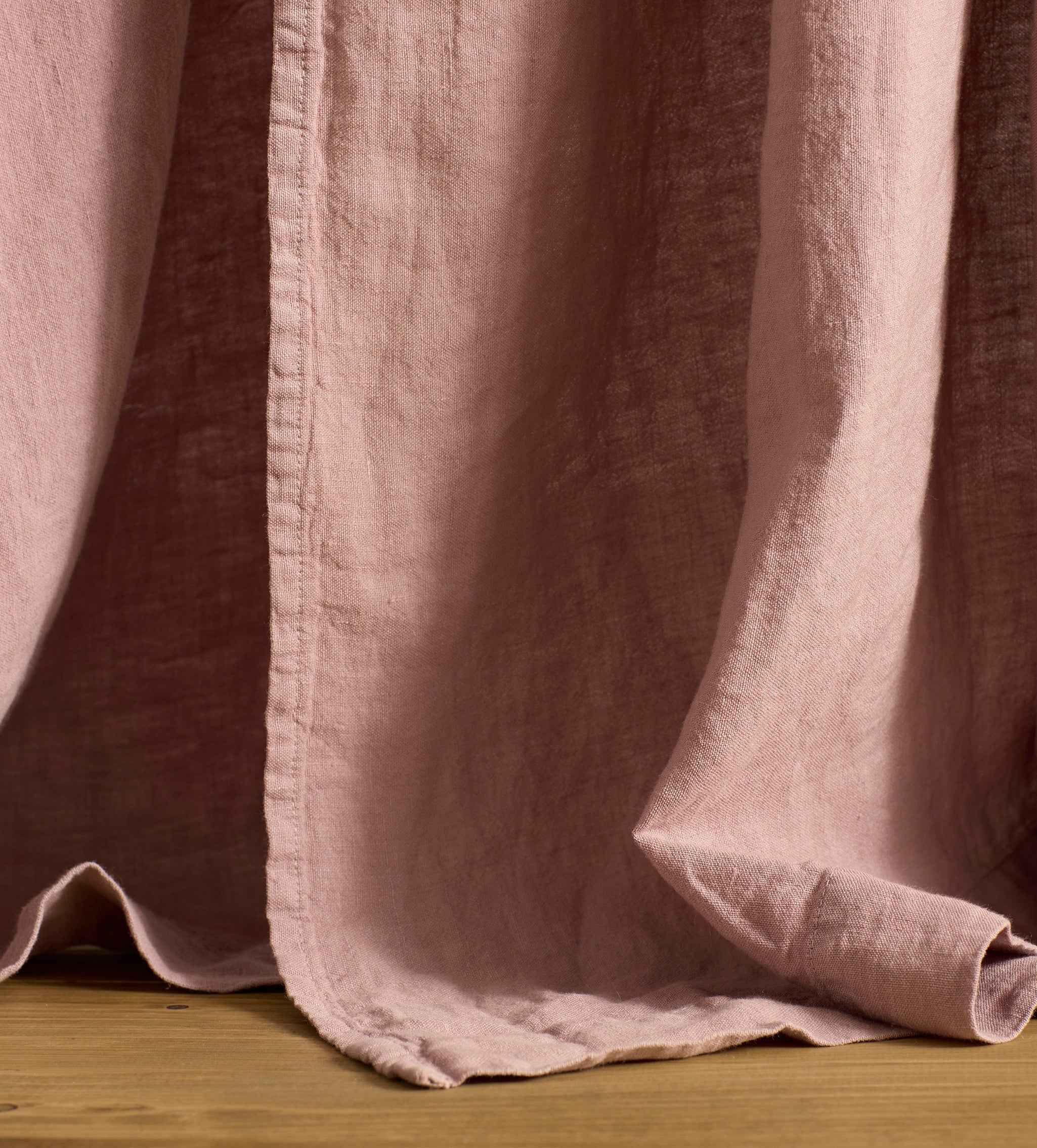 Vintage Rose 100% Linen Loop Top Curtain (Single)