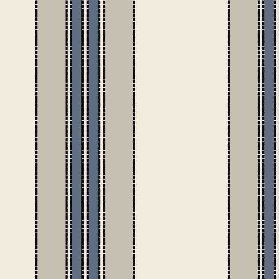 Vintage Deckchair Fabric - Navy/Stone