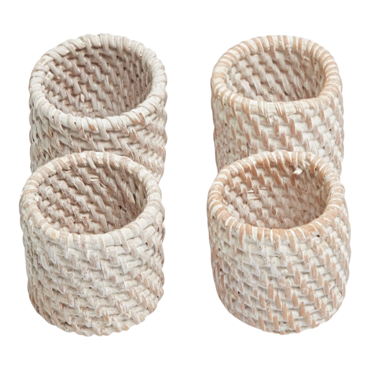 White Rattan Napkin Rings (set of 4)
