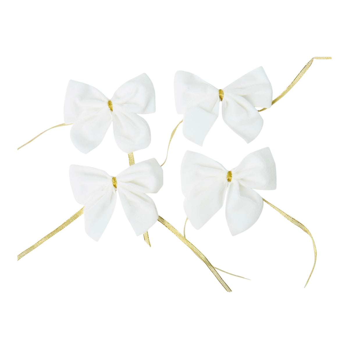 White Velvet Napkin Ring Bow (Set of 4)