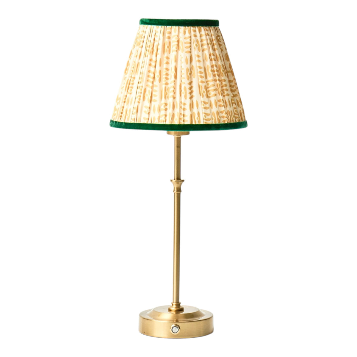 Lyla Rechargeable Table Lamp with Yellow Patola Lampshade