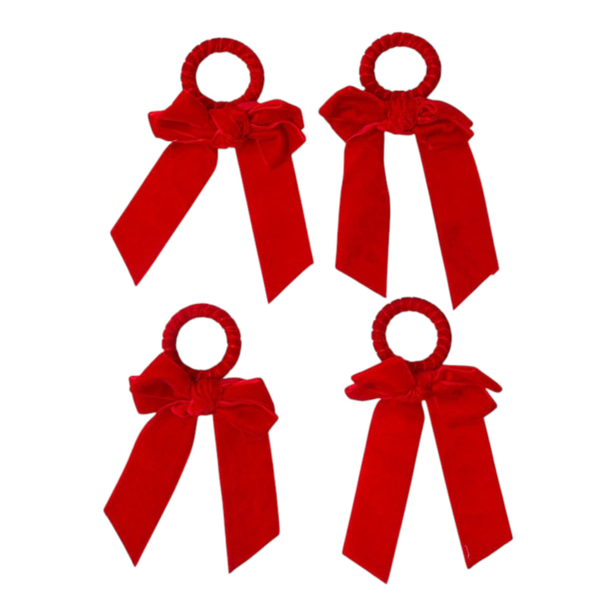 Red Velvet Napkin Bow (Set of 4)