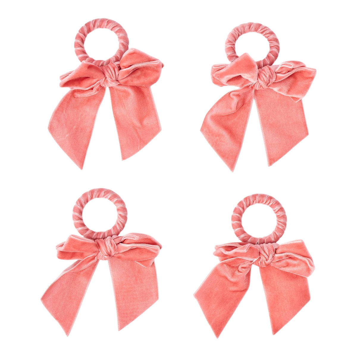Pink Velvet Napkin Bow (Set of 4)