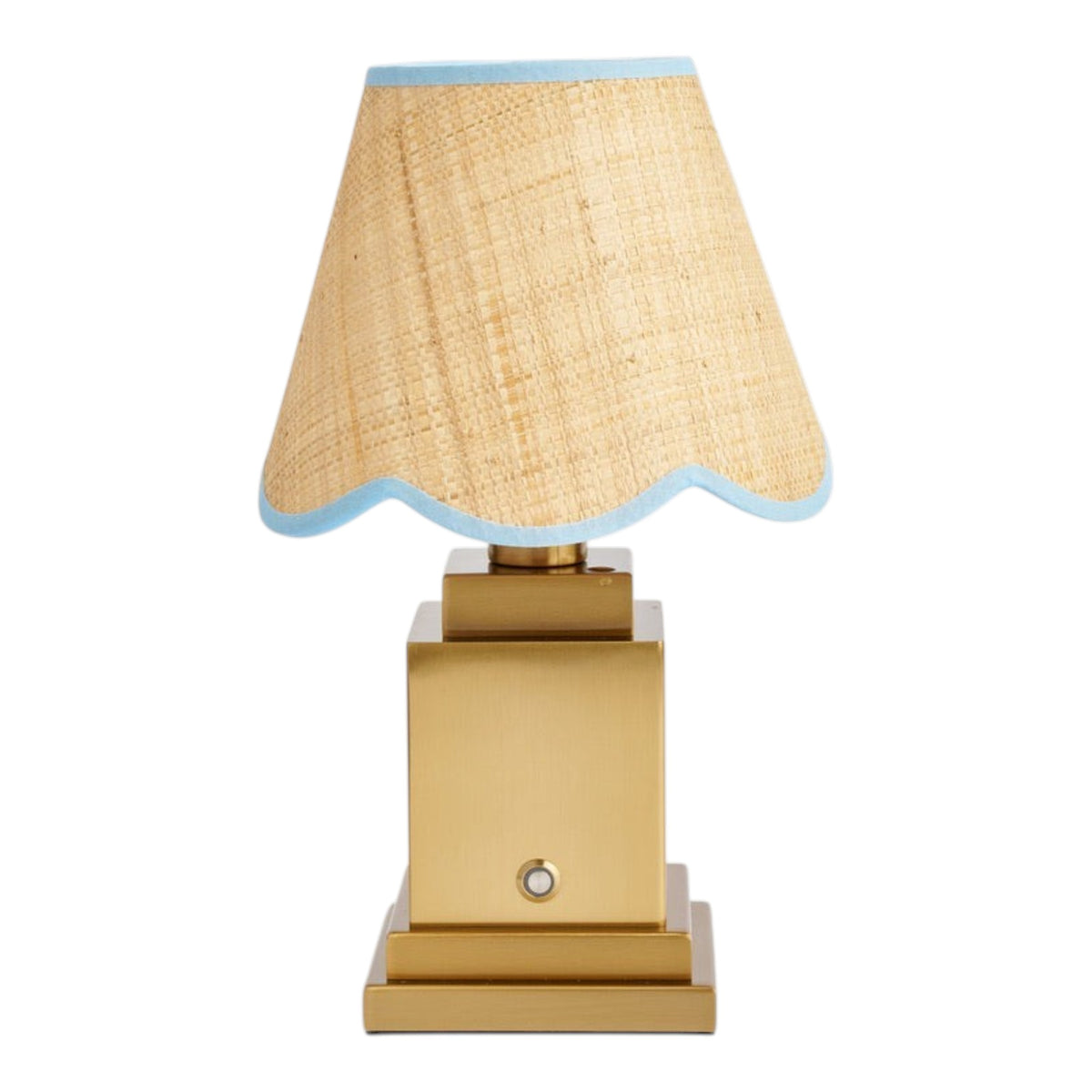 Stephanie Table Lamp with Blue Raffia Lampshade