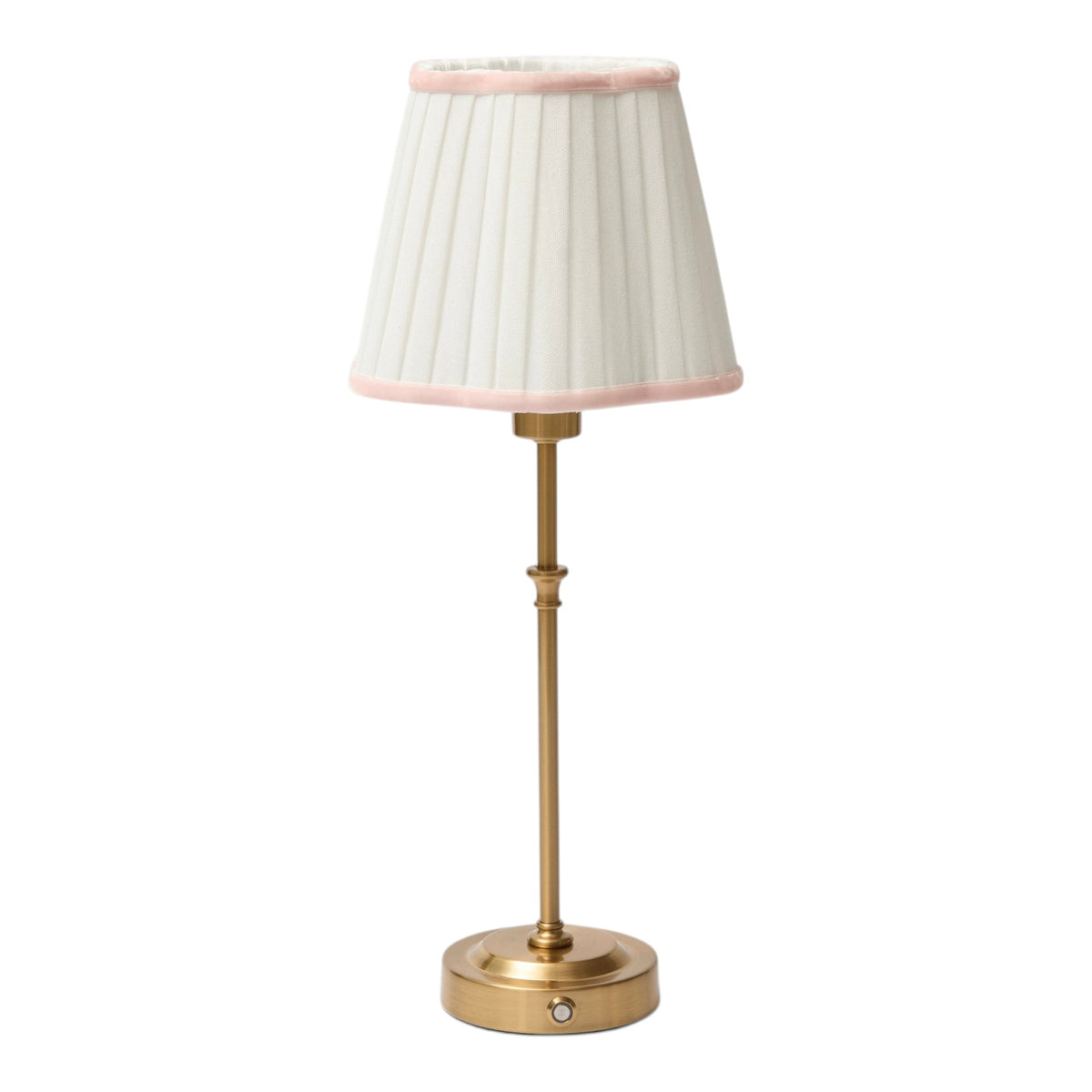 Lyla Lamp with Pink Velvet Scalloped Lampshade