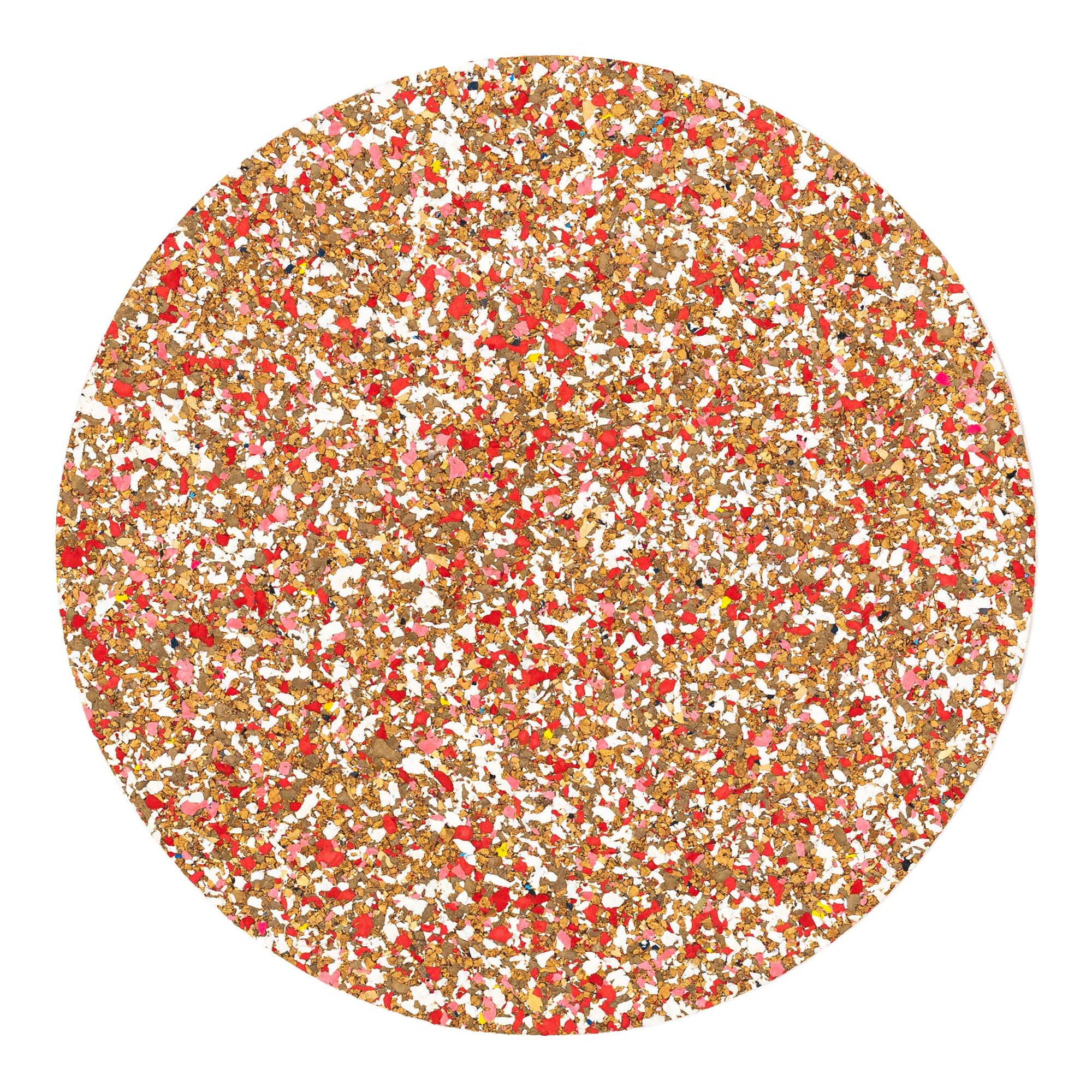 Red Round Speckled Cork Placemat