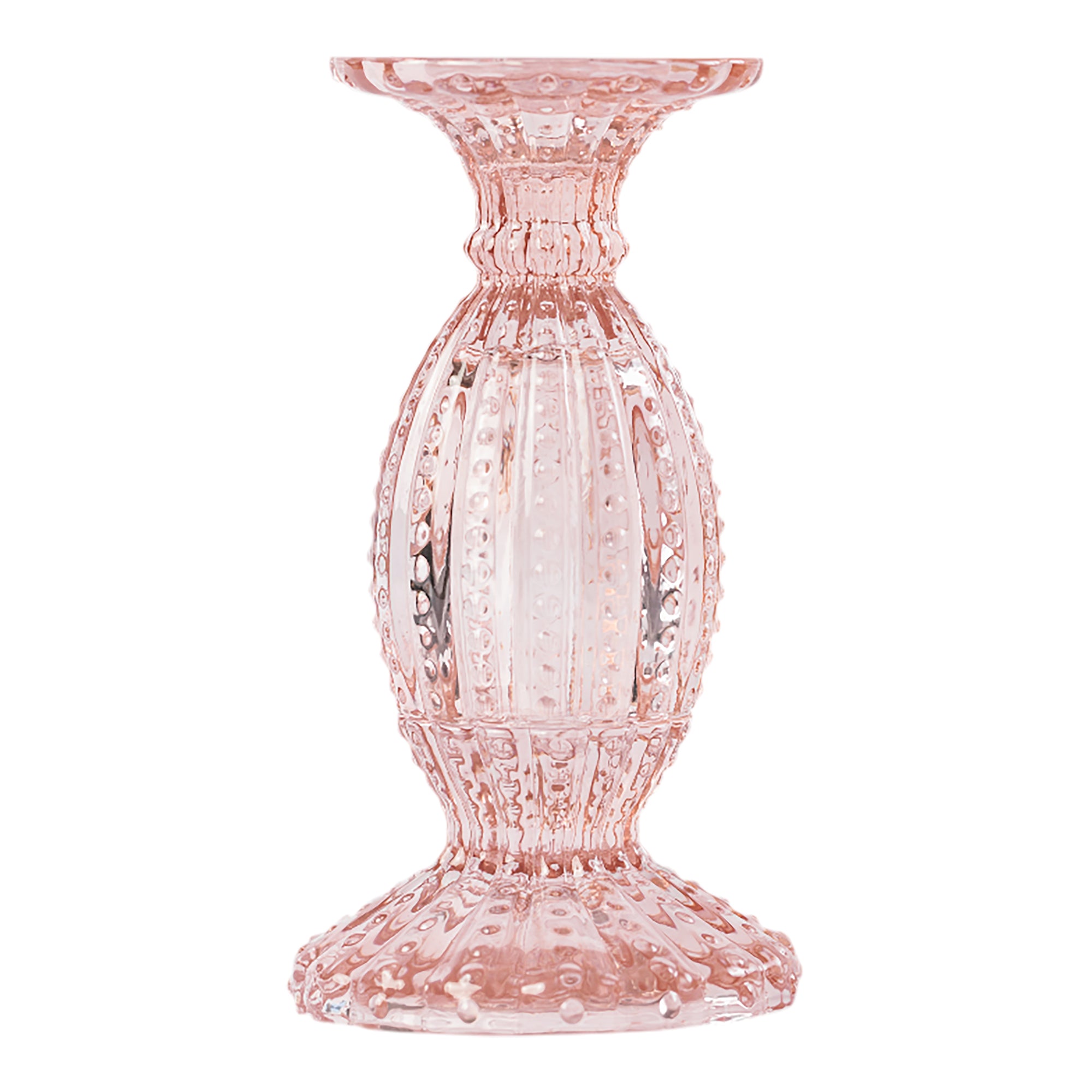 Blush Pink Glass Candle Holder