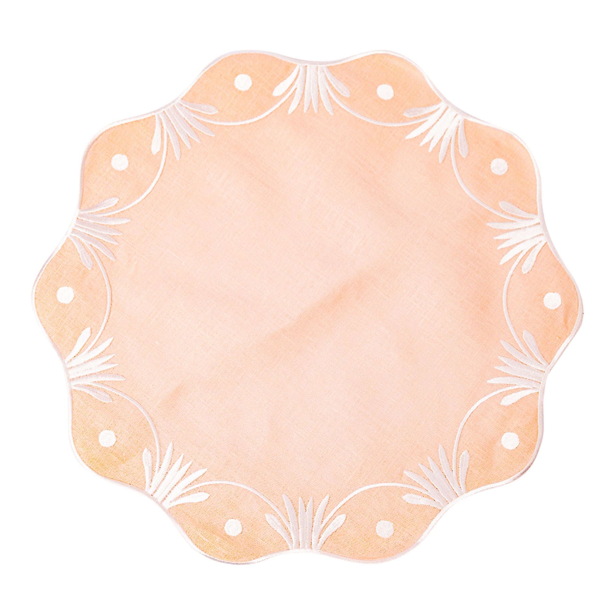 Apricot Flower Embroidered Placemat