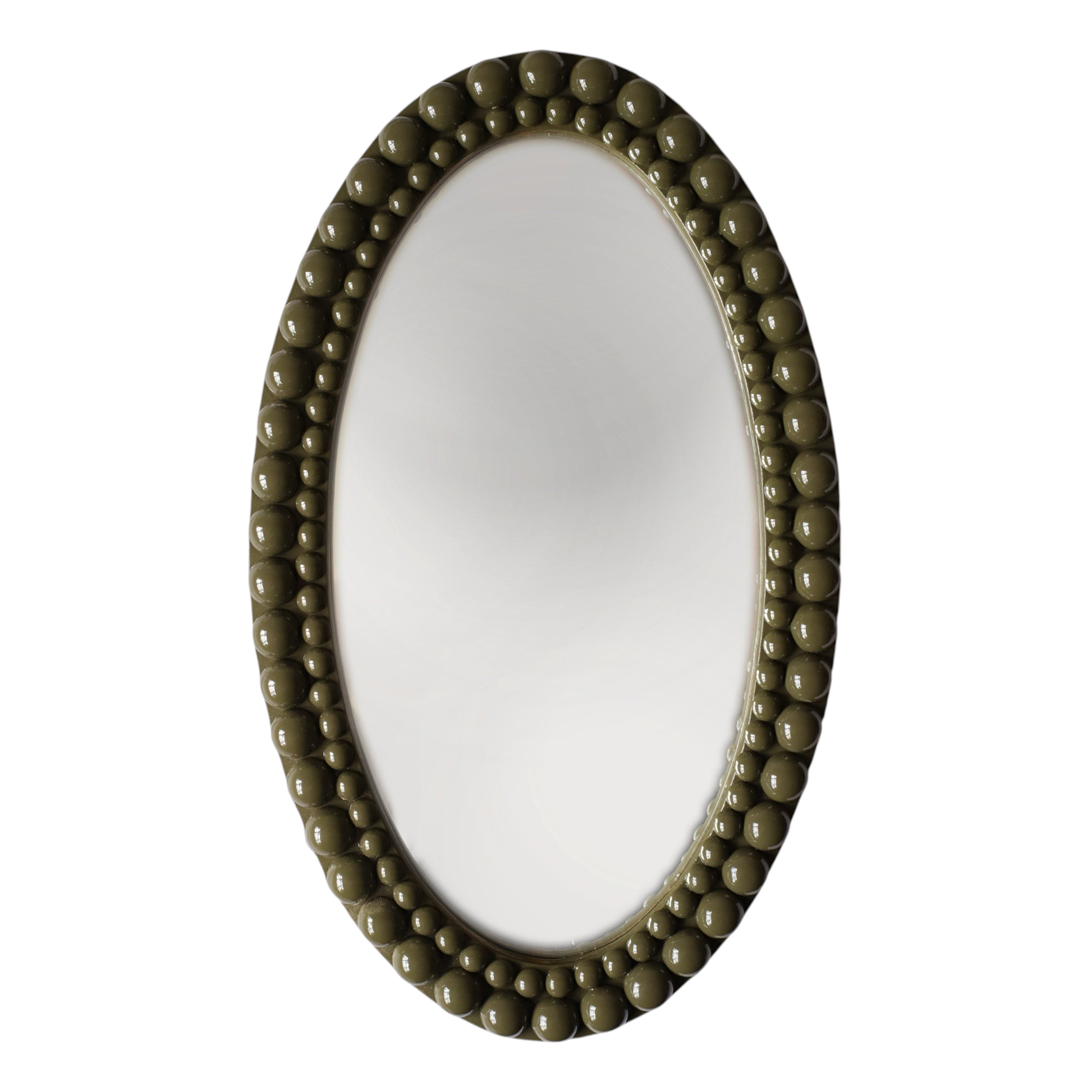 Painted Lacquered Oval Bobbin Mirror
