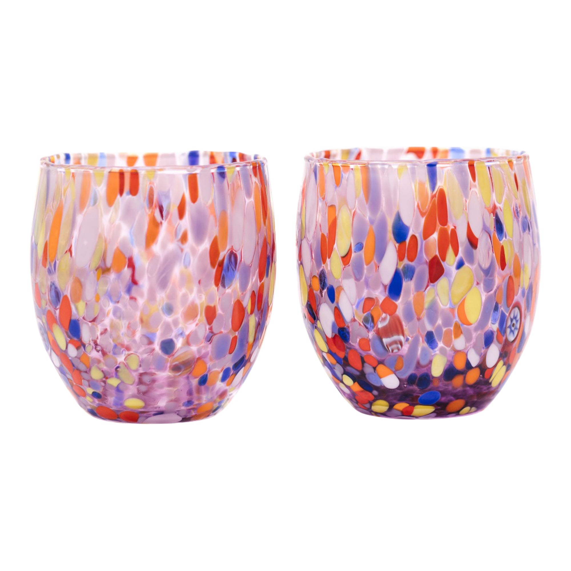 Pink Topaz Confetti Glasses (Set of Two)