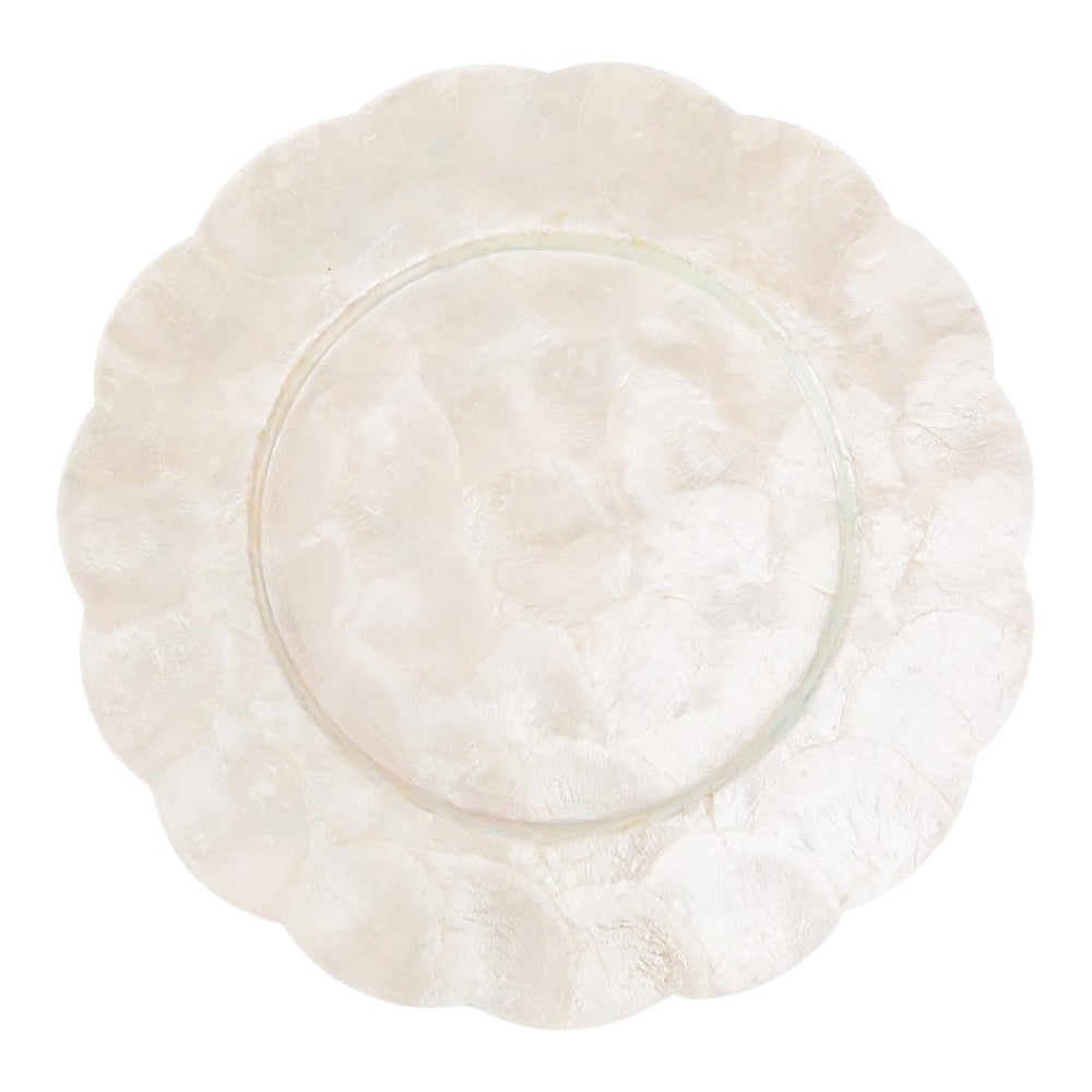 White Scalloped Shell Charger Plate