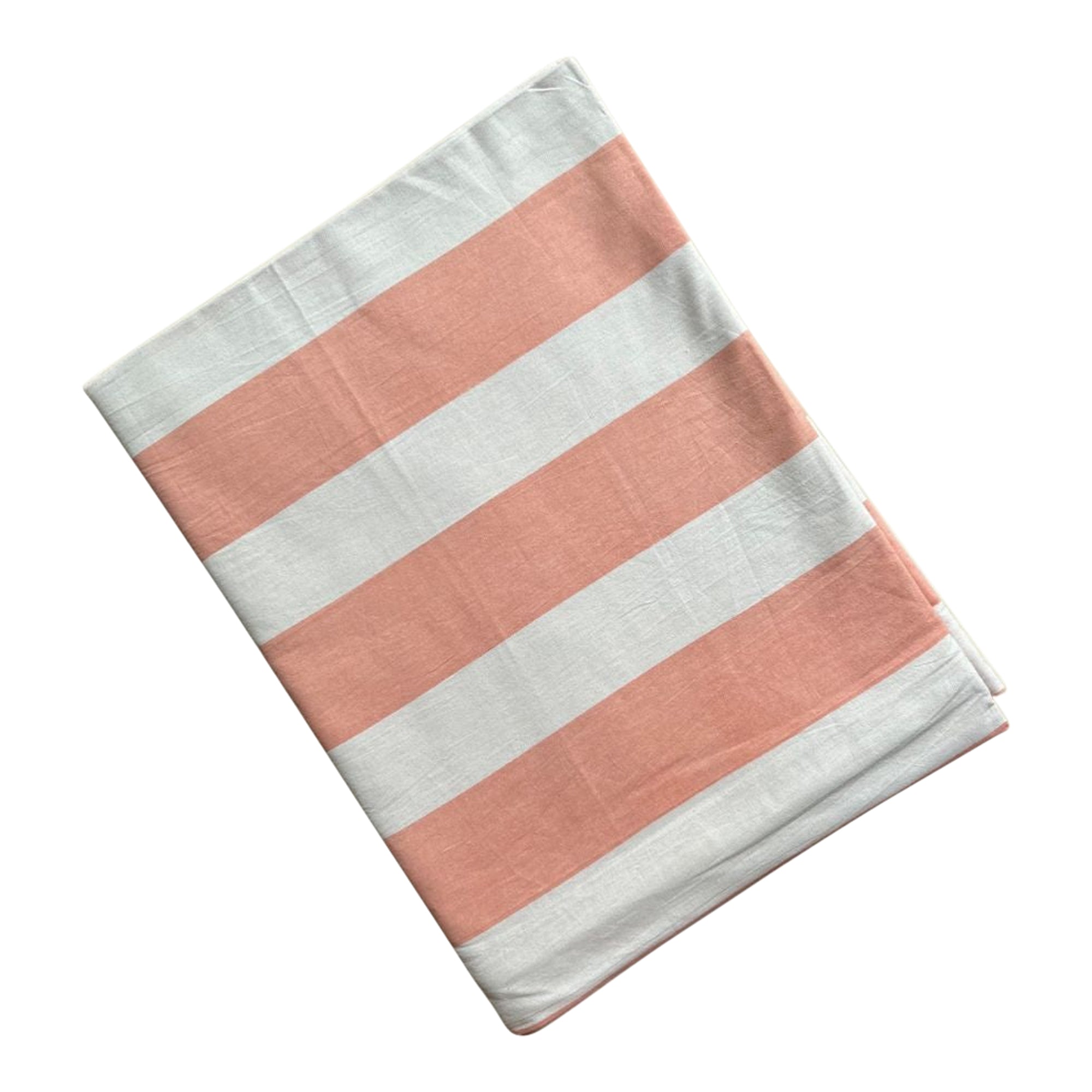 Coral Stripe Tablecloth