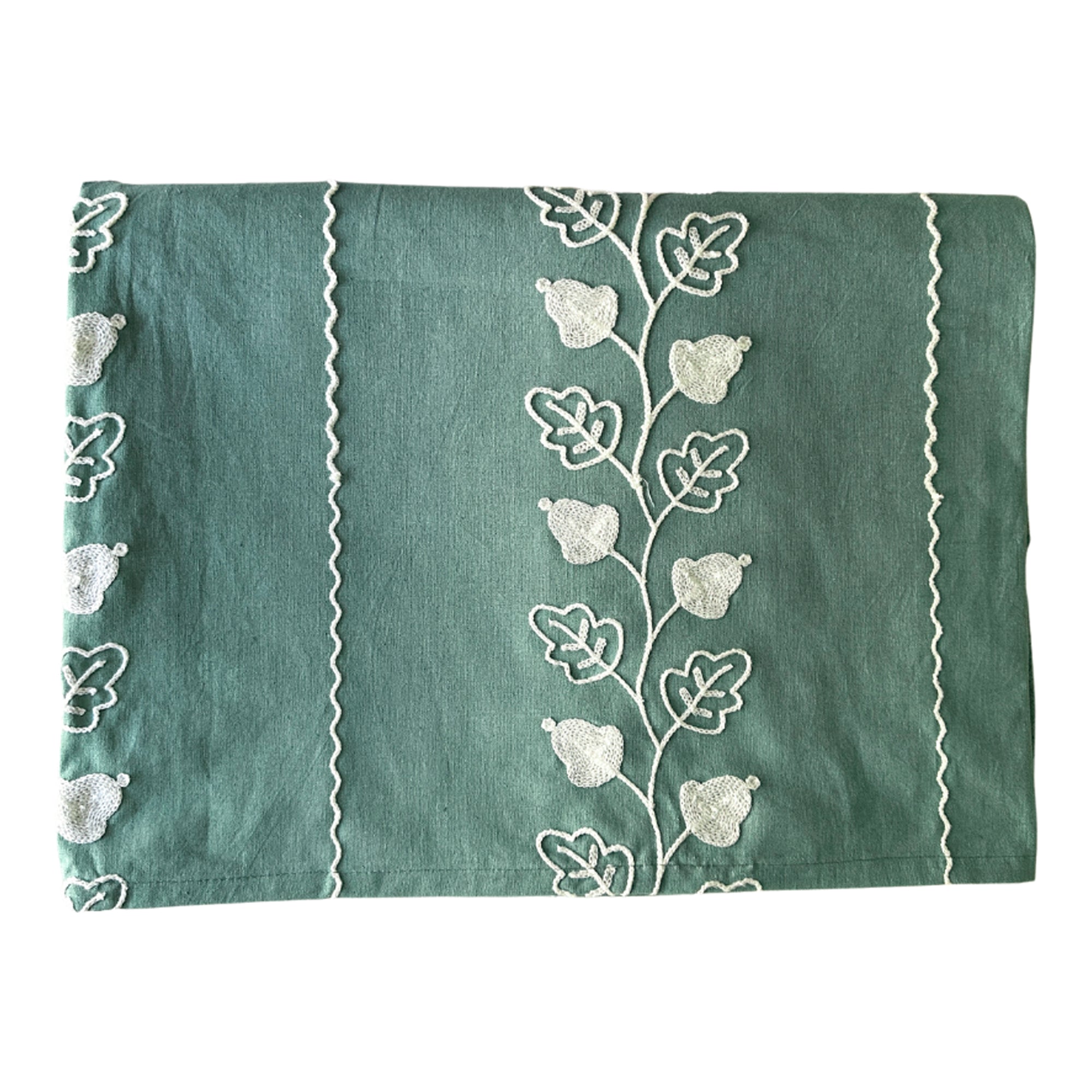 Garden Embroidered Tablecloth - Green