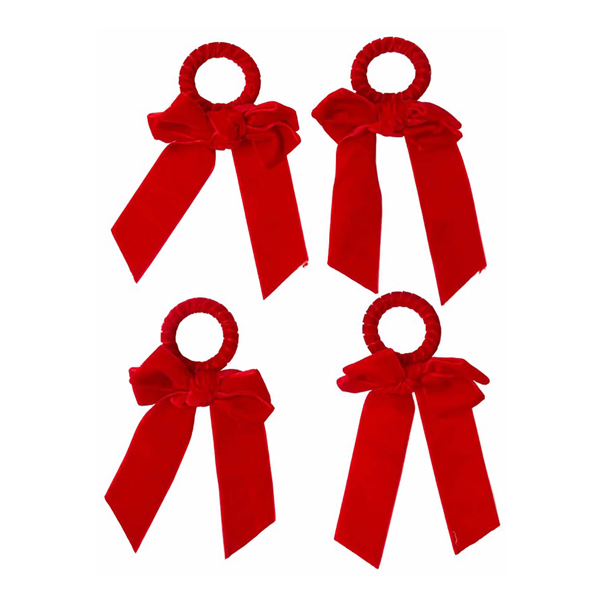 Red Velvet Napkin Bow (Set of 4)