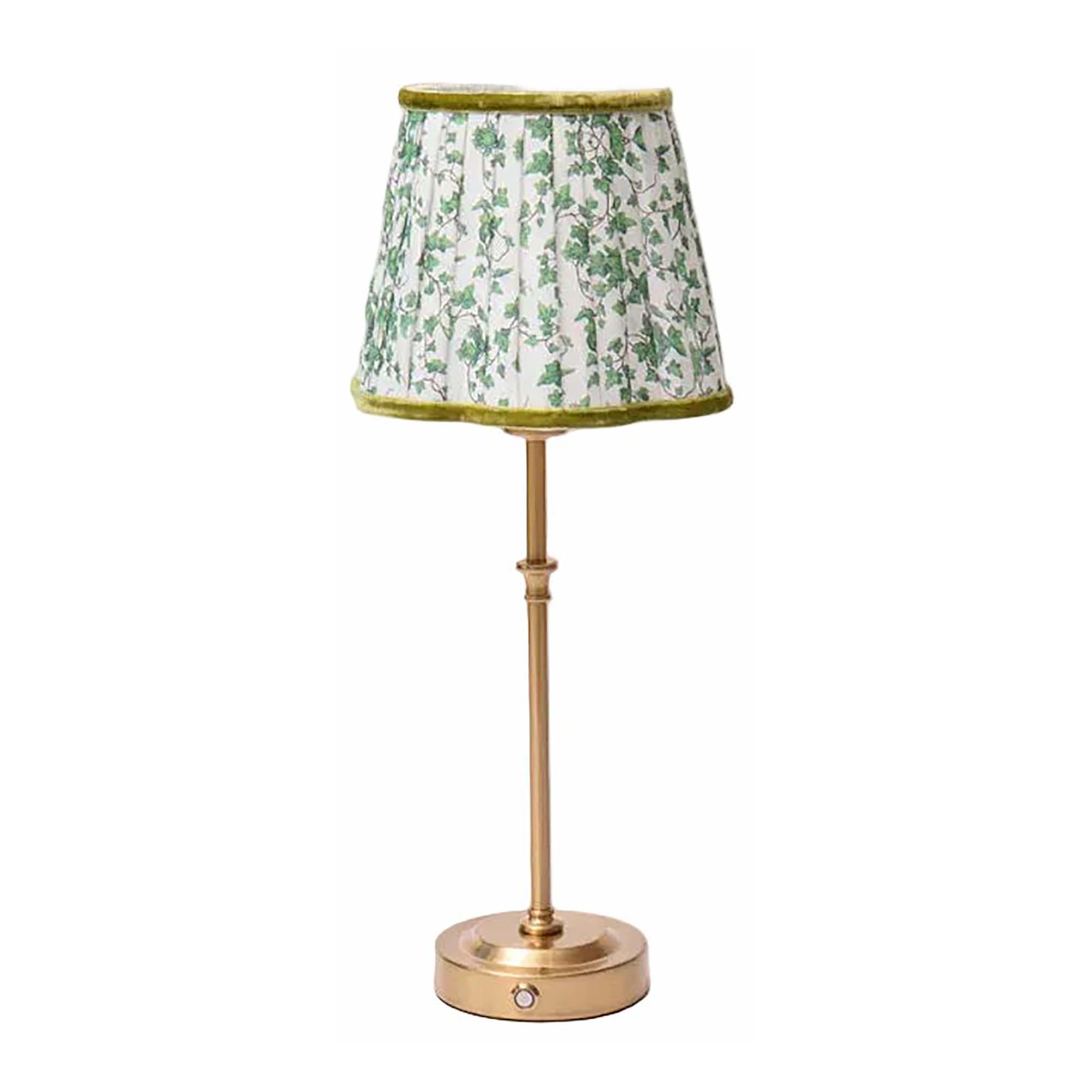 Lyla Rechargeable Table Lamp with Ivy Green Lampshade