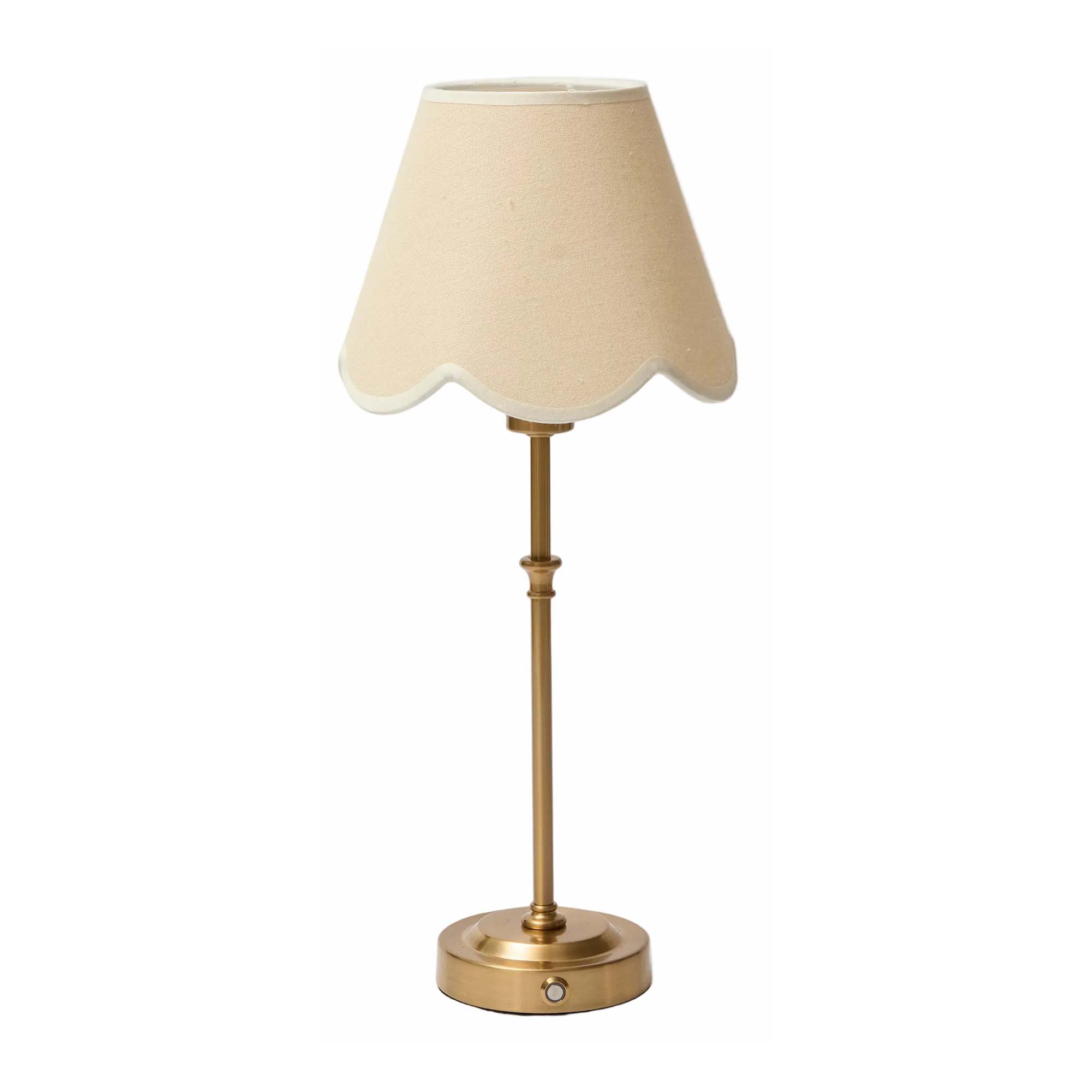 Lyla Lamp with Beige Scalloped Lampshade