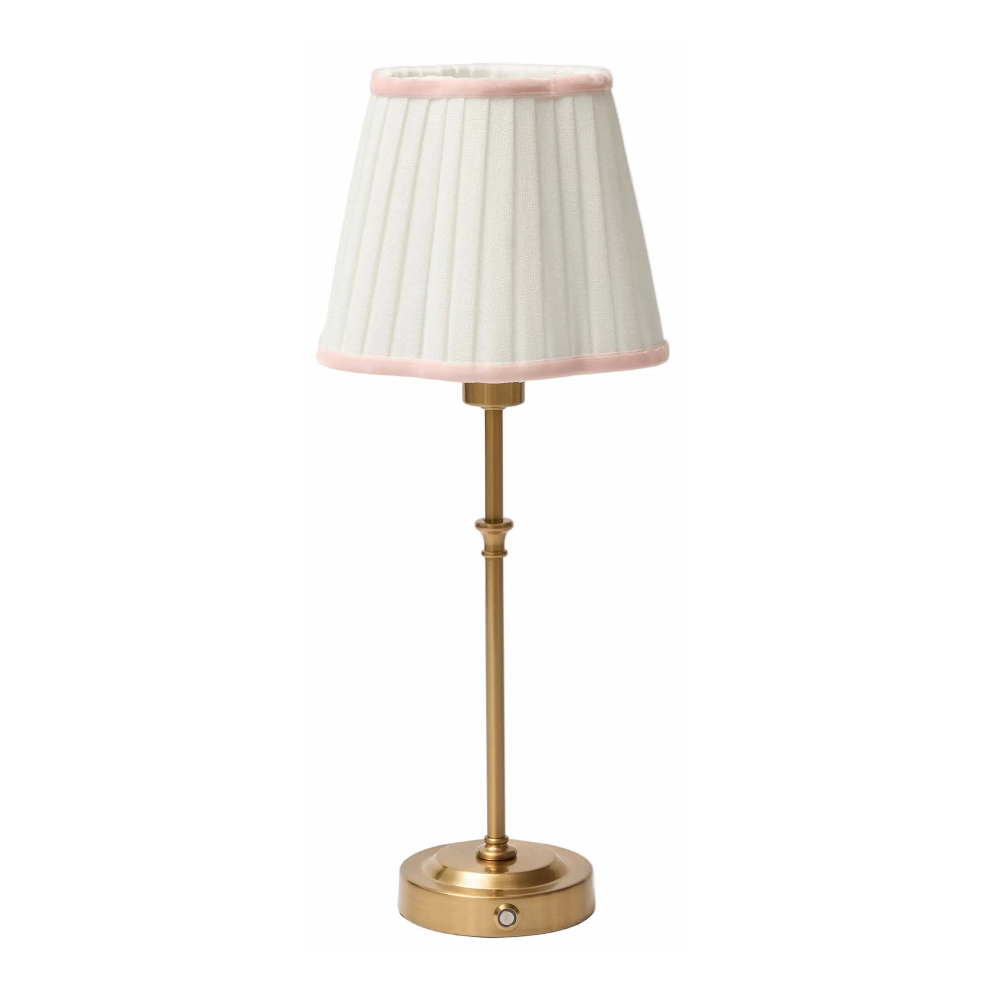 Lyla Lamp with Pink Velvet Scalloped Lampshade