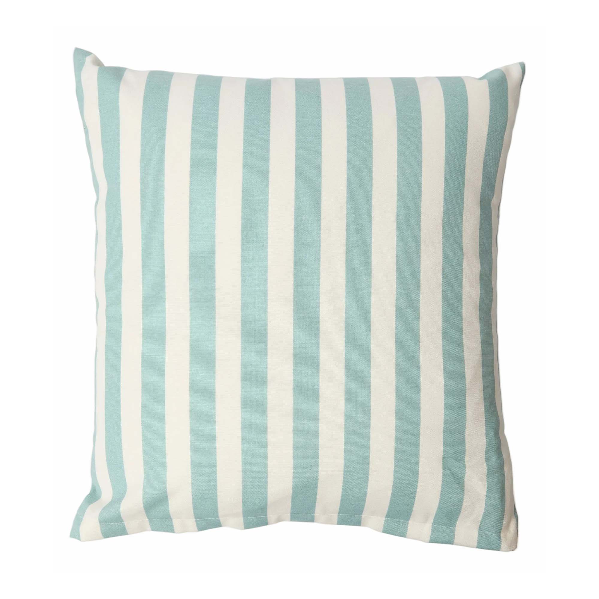 Light Blue Striped Outdoor Cushion