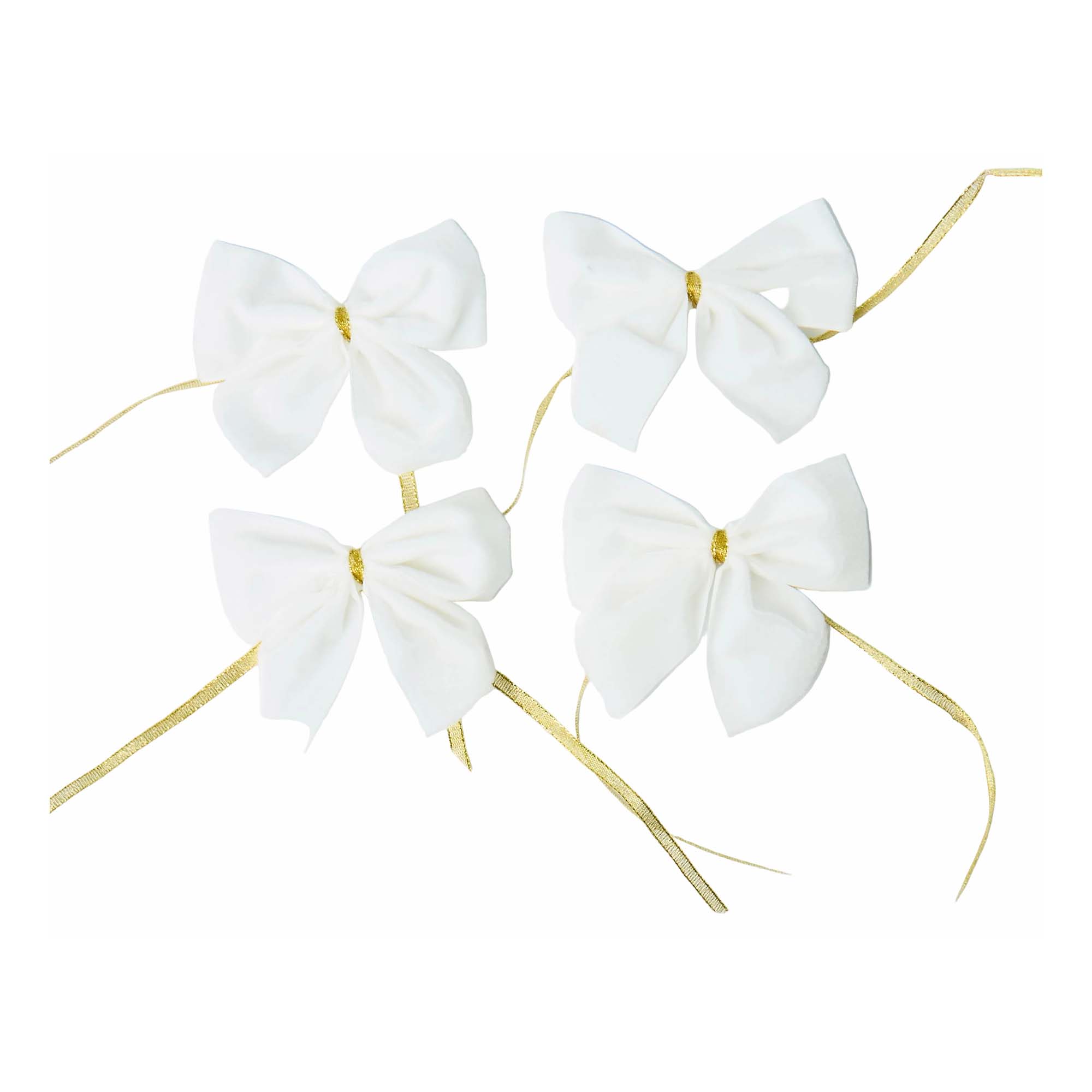 White Velvet Napkin Ring Bow (Set of 4)