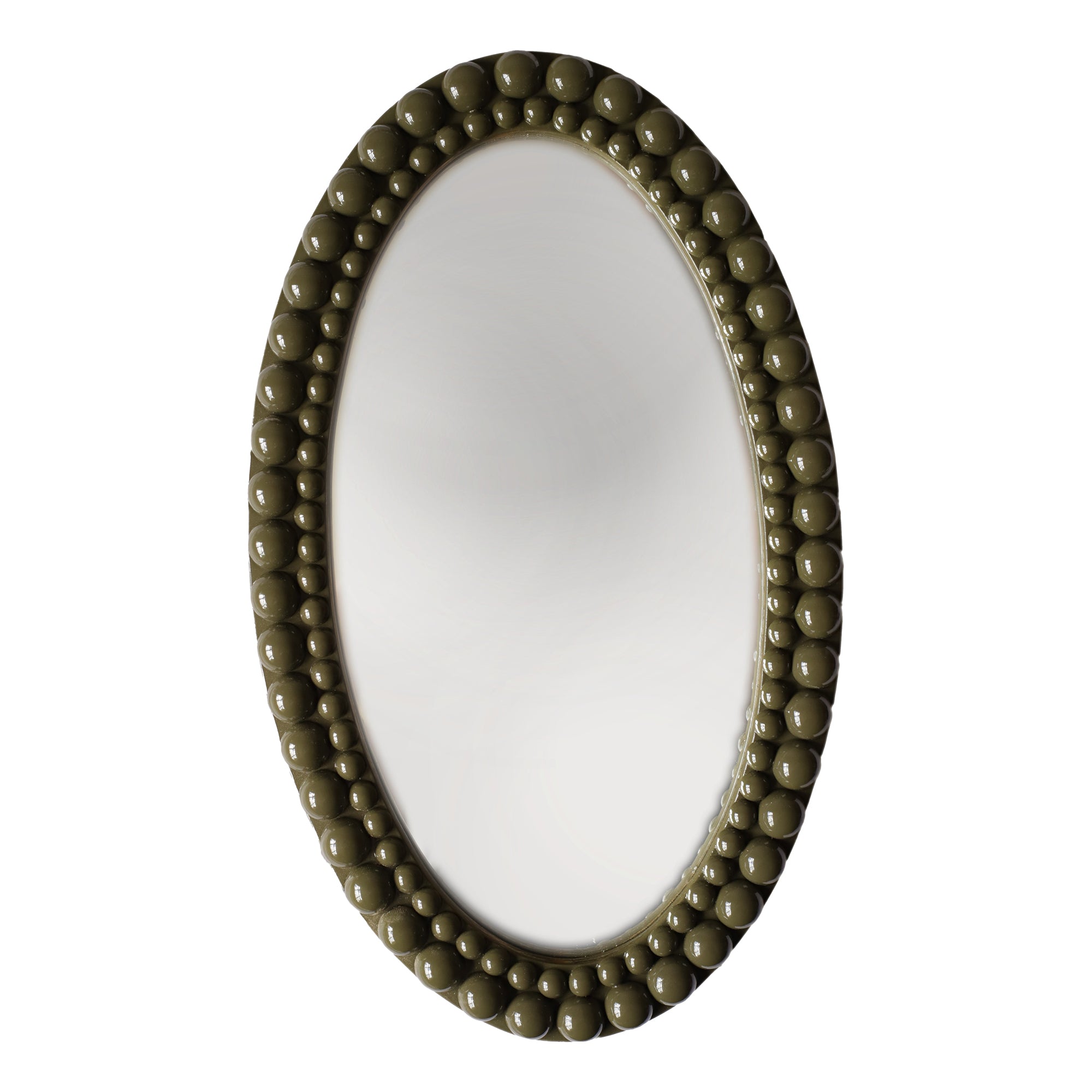 Painted Lacquered Oval Bobbin Mirror