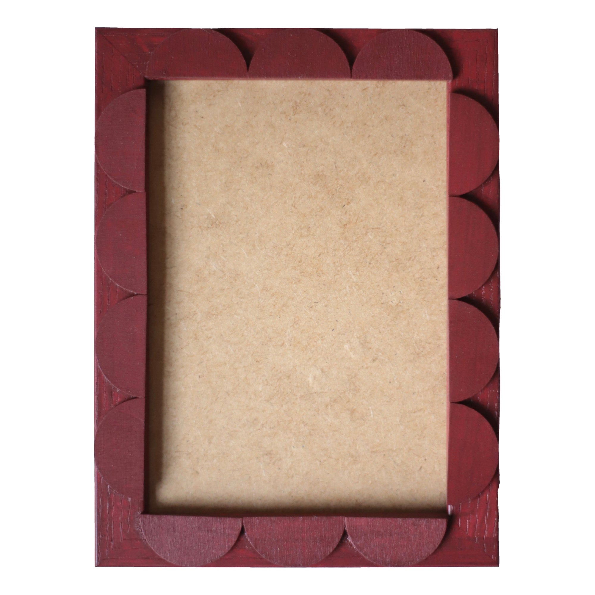 Brick Red Stained Scallop Frame