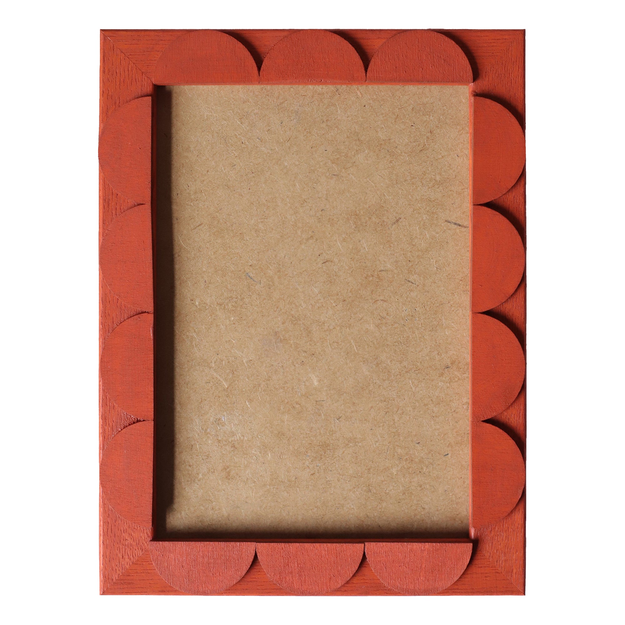 Burnt Orange Stained Scallop Frame