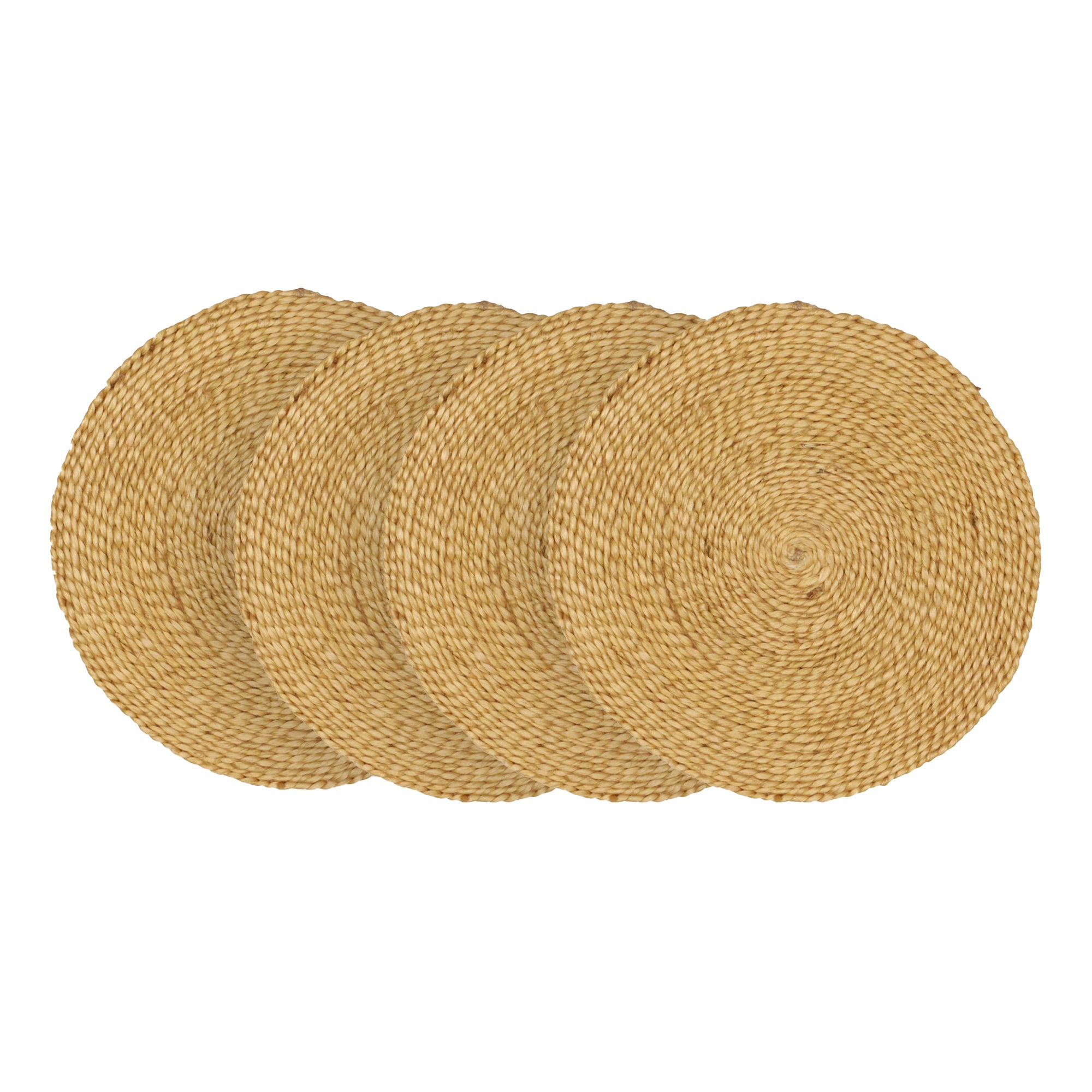 Round Jute Placemats, Set Of Four - Natural