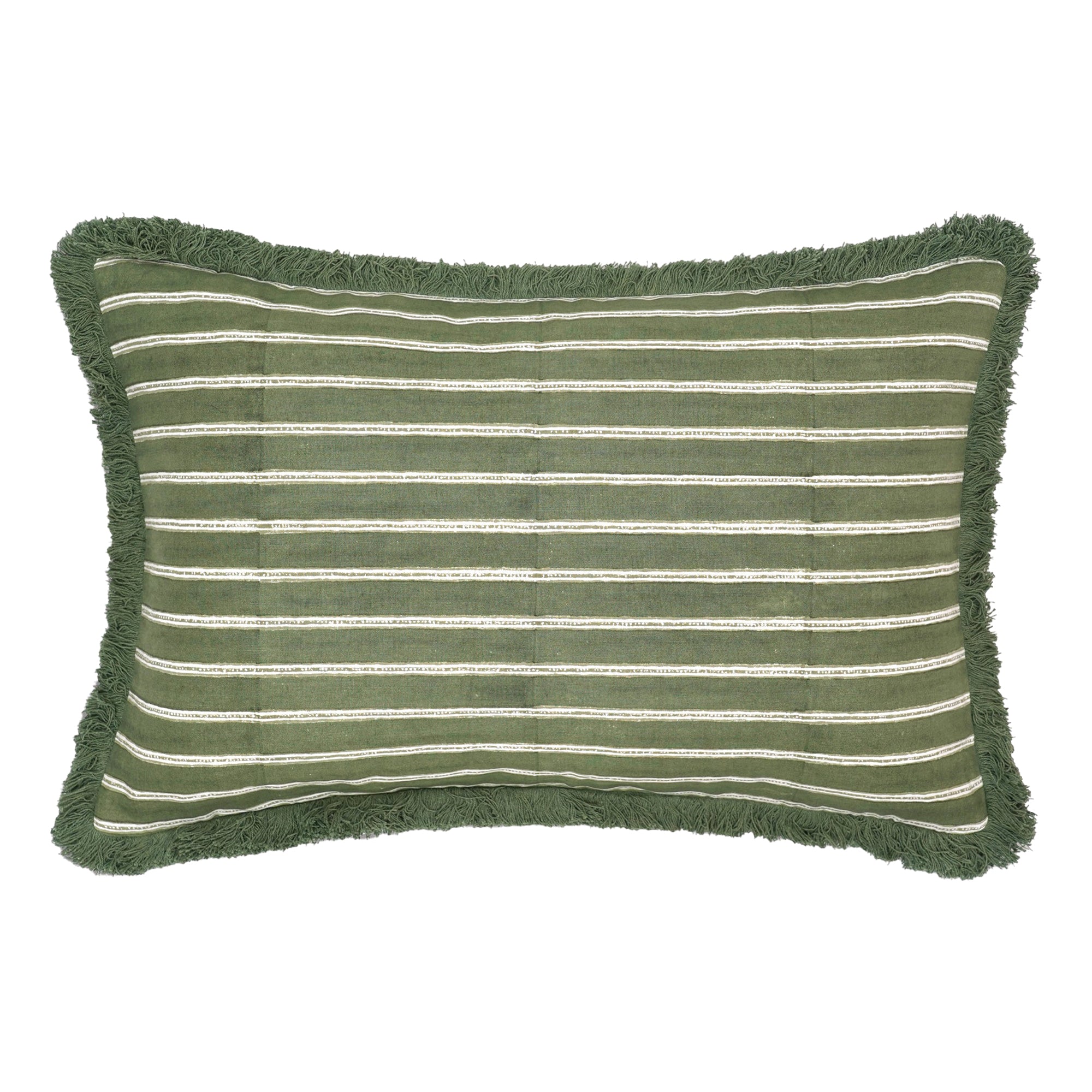 Edo Stripe Cushion - Green