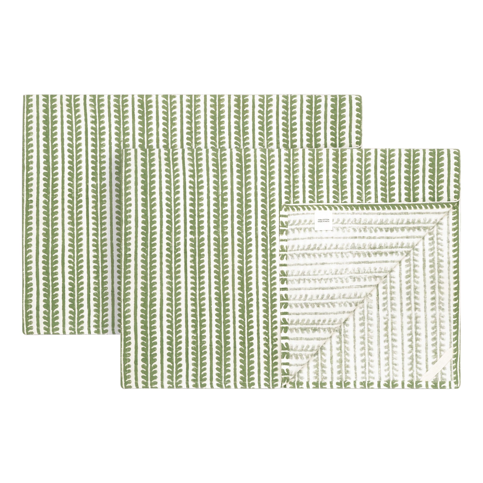 Pack of 2 Bel Tea Towel - Green