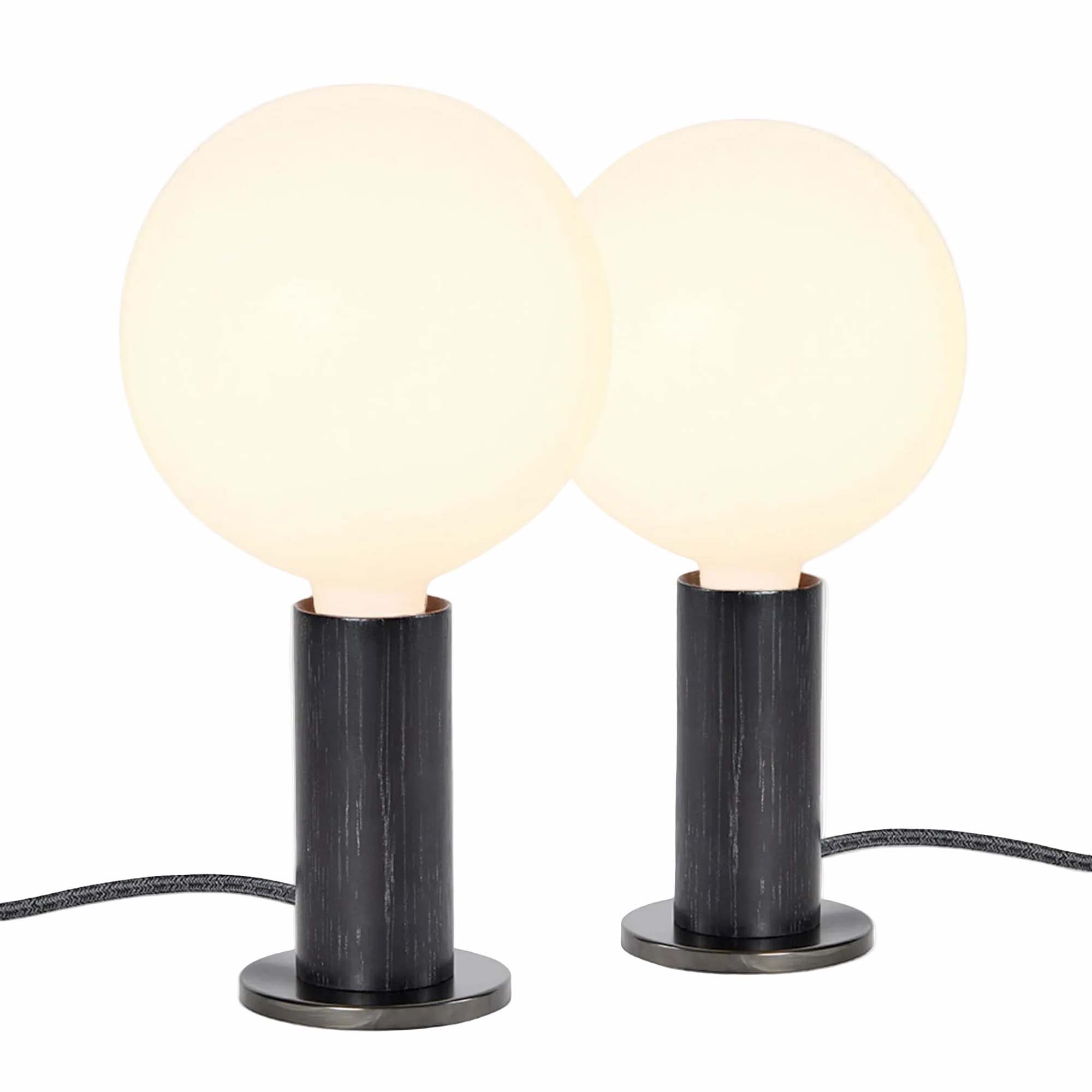 Knuckle Table Lamp in Blackened Oak + Sphere IV - Set of 2