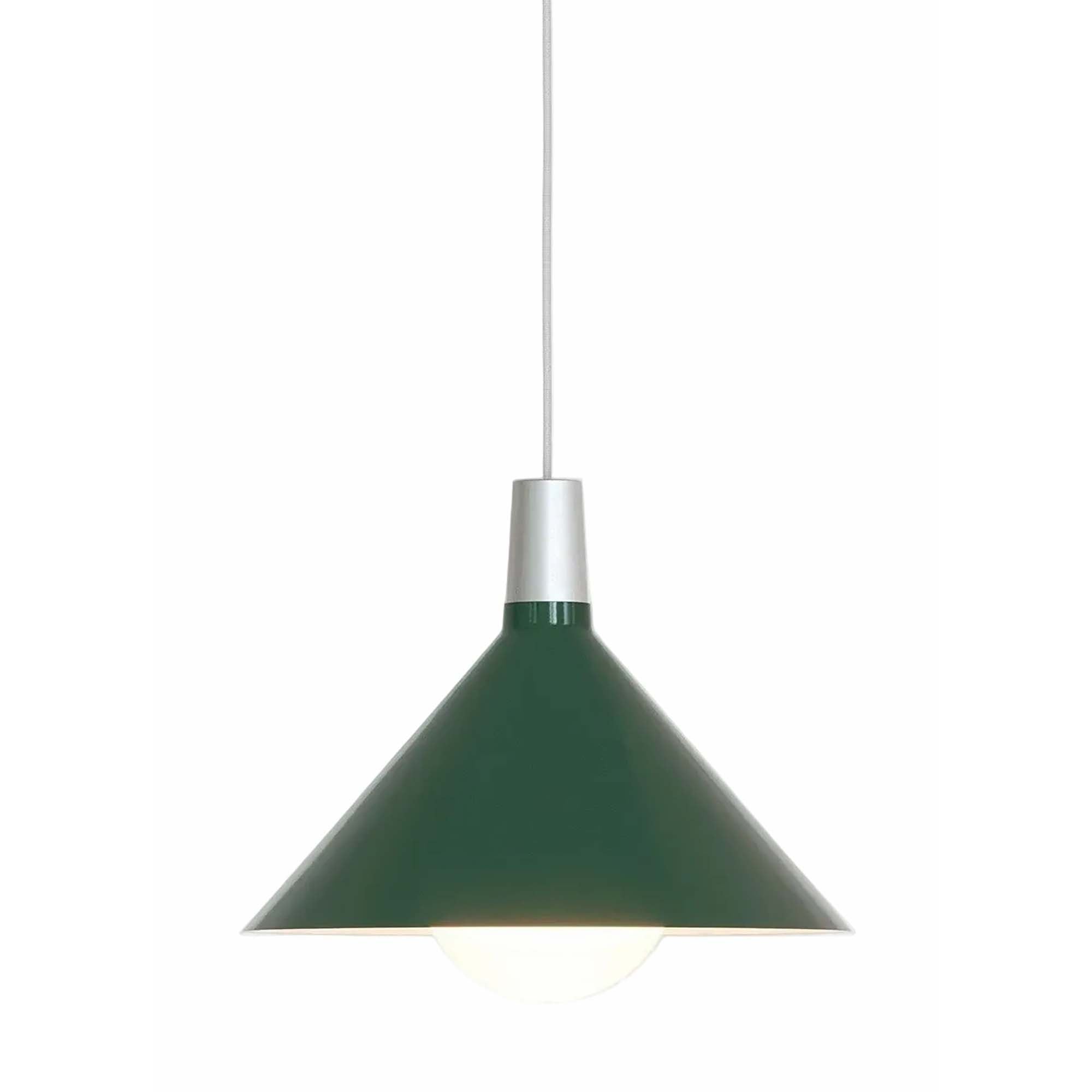 Bower Pendant Light Medium in Dark Green + Sphere IV